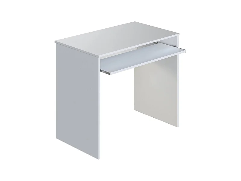 Dayton Desk, Mesa de escritório com prateleira, Mesa de estudo para PC para escritório ou quarto, Mesa de estudo, 90x54h79 cm, Branco