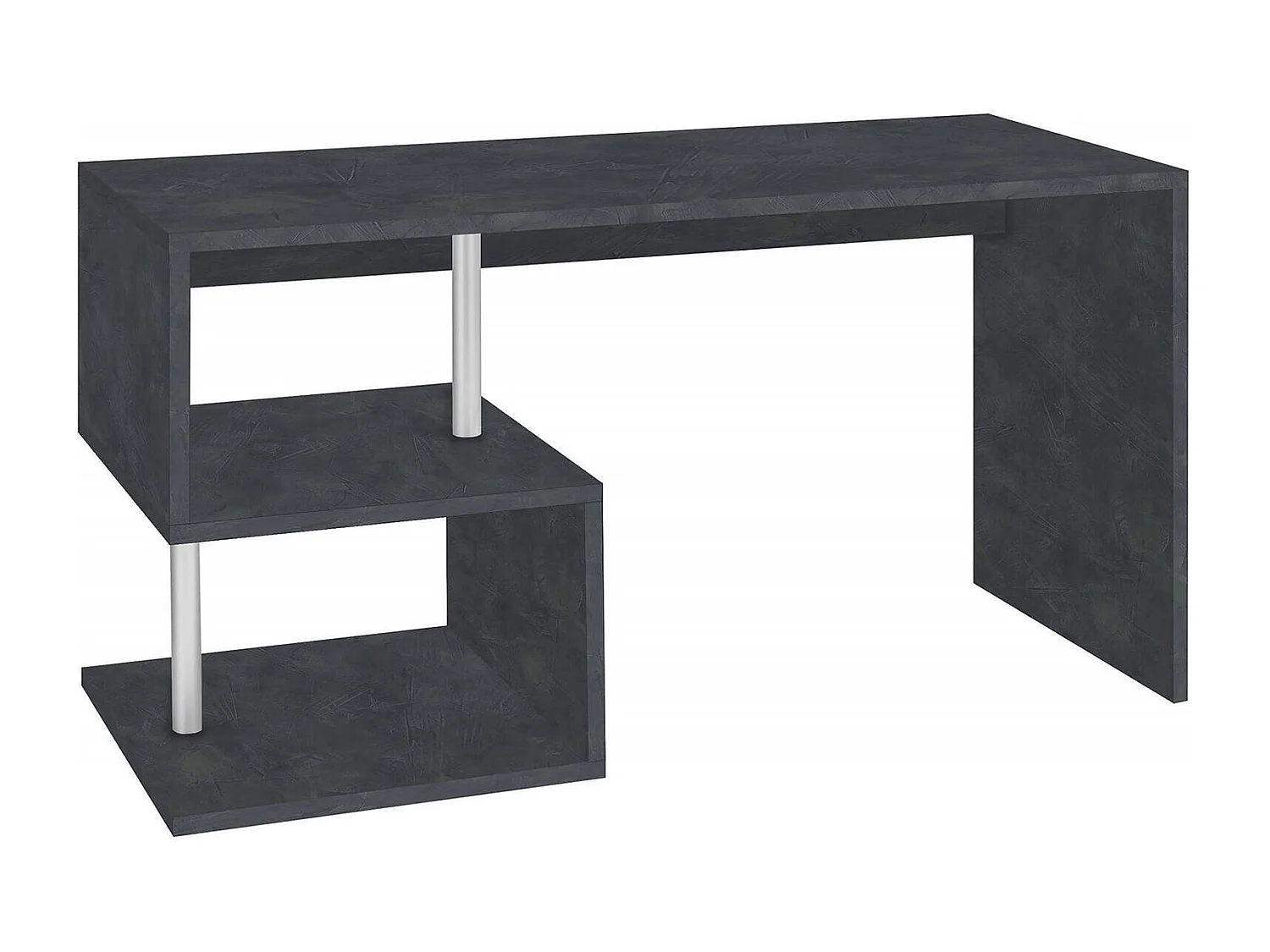 Mesa Valerio, Mesa Linear para PC, Mesa de escritório multiuso, Mesa multiposições que economiza espaço, 100% Fabricado na Itália, 140x60h78 cm, Ardósia