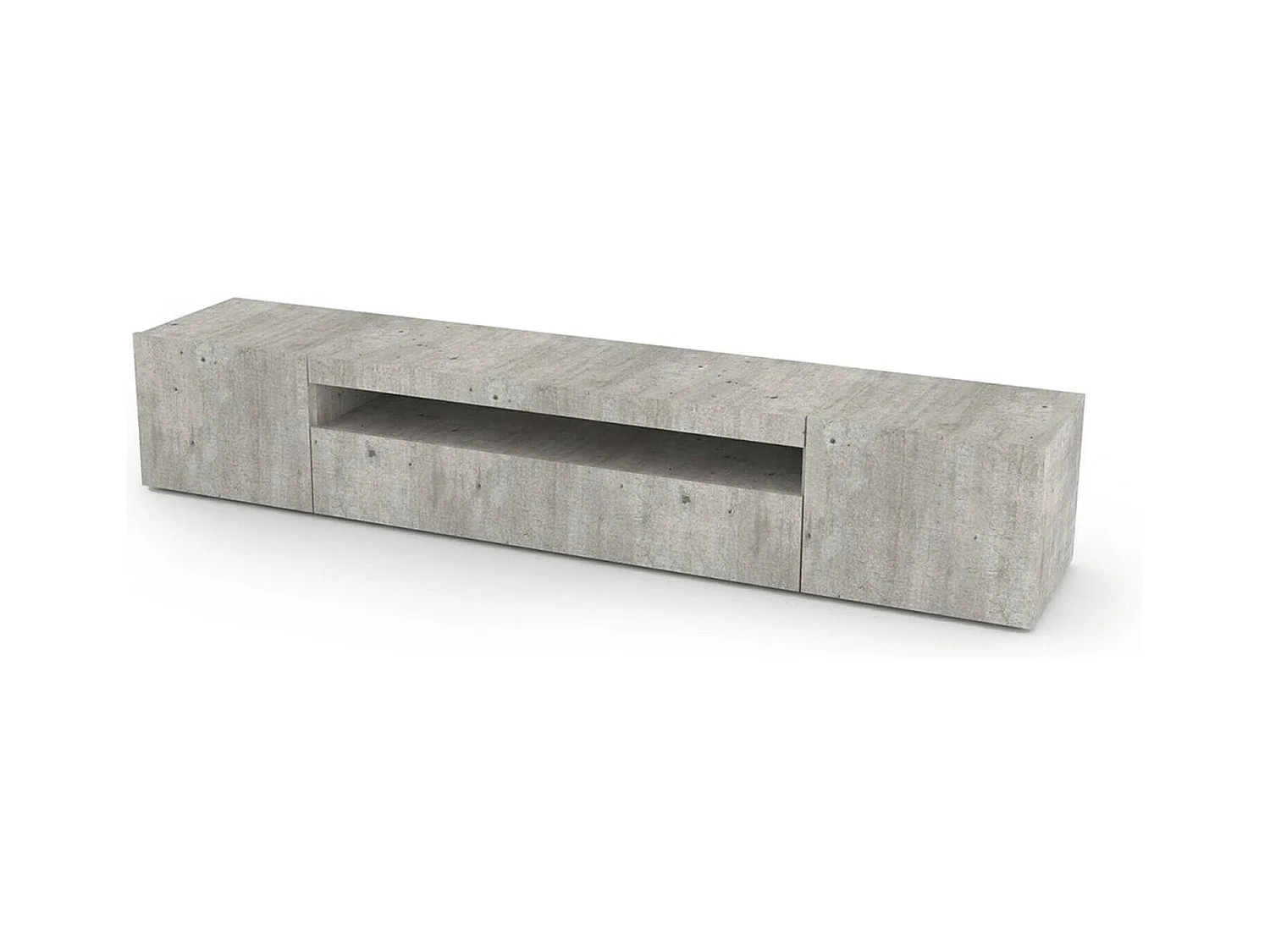 Meuble TV Jesse, Buffet bas de salon avec 3 portes, Base pour meuble TV, 100% Made in Italy, 200x40h37 cm, Ciment