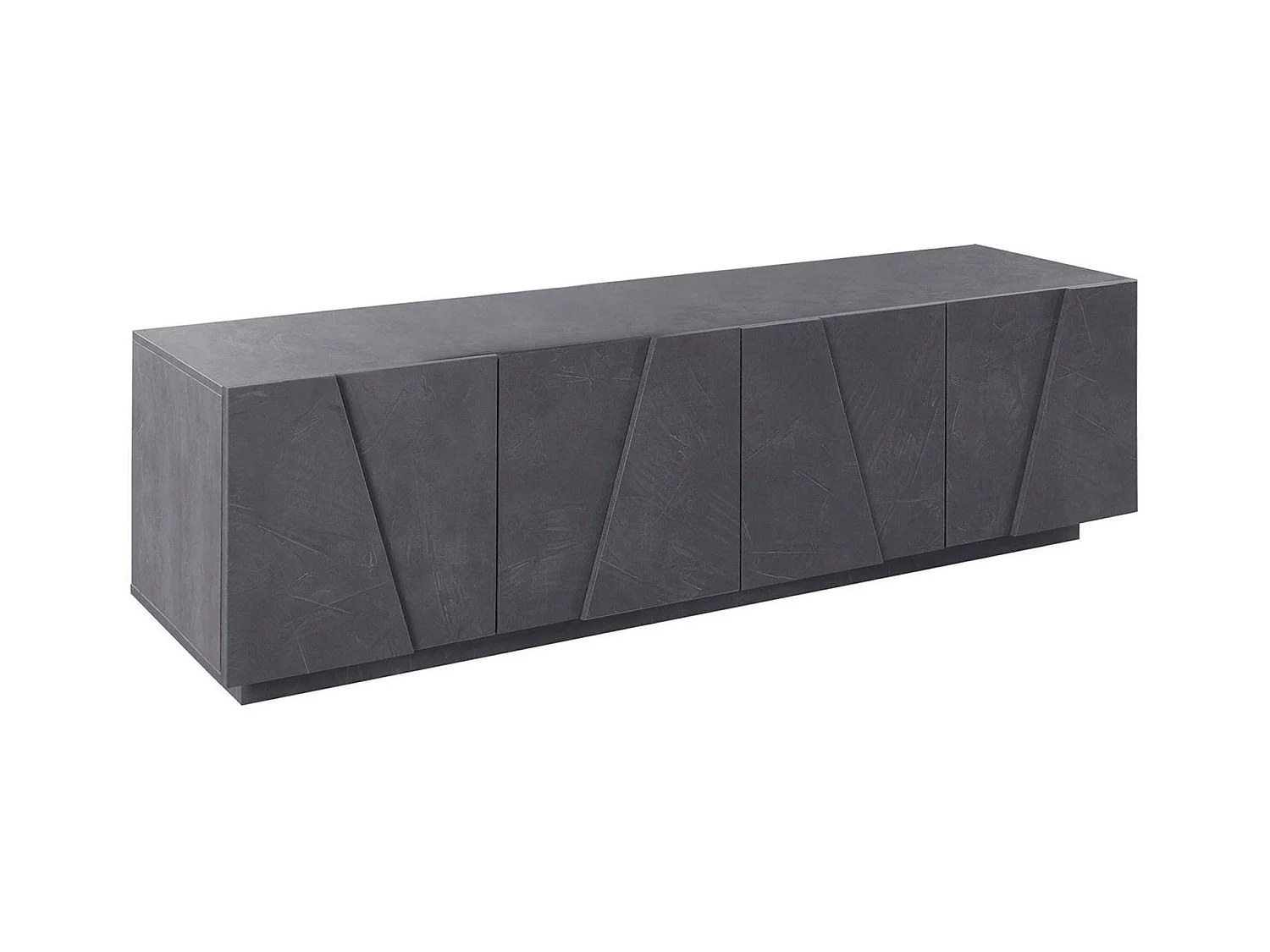 Meuble TV Raul, Buffet bas de salon, Base pour meuble TV, 100% Made in Italy, 162x44h46 cm, Gris Ardoise