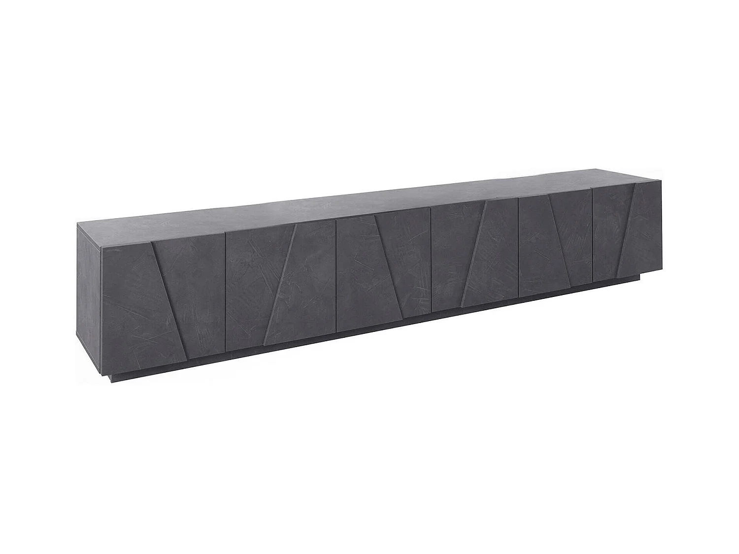 Meuble TV Lucas, Buffet bas de salon, Base pour meuble TV, 100% Made in Italy, 244x44h46 cm, Ardoise