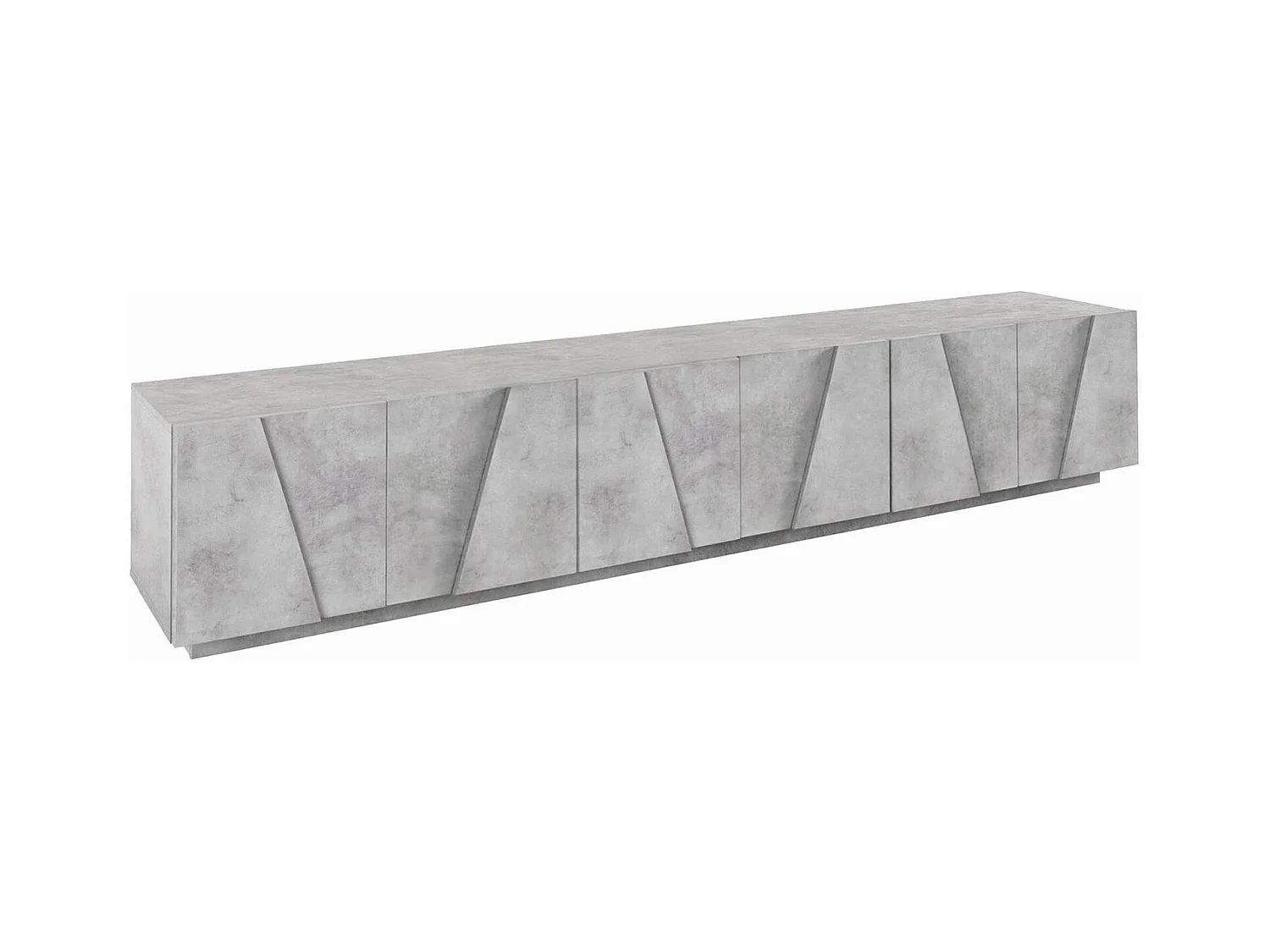 Meuble TV Lucas, Buffet bas de salon, Base pour meuble TV, 100% Made in Italy, 244x44h46 cm, Ciment foncé