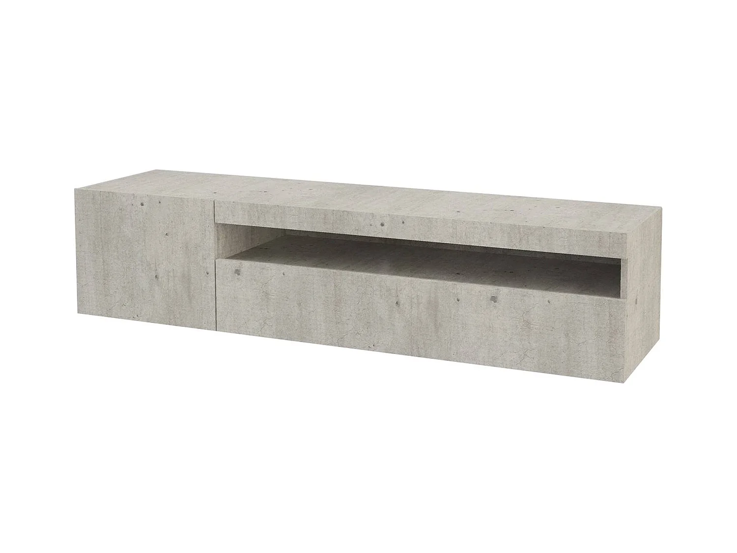Meuble TV Roberto, Buffet bas de salon avec 2 portes, Base pour meuble TV, 100% Made in Italy, 150x40h37 cm, Ciment