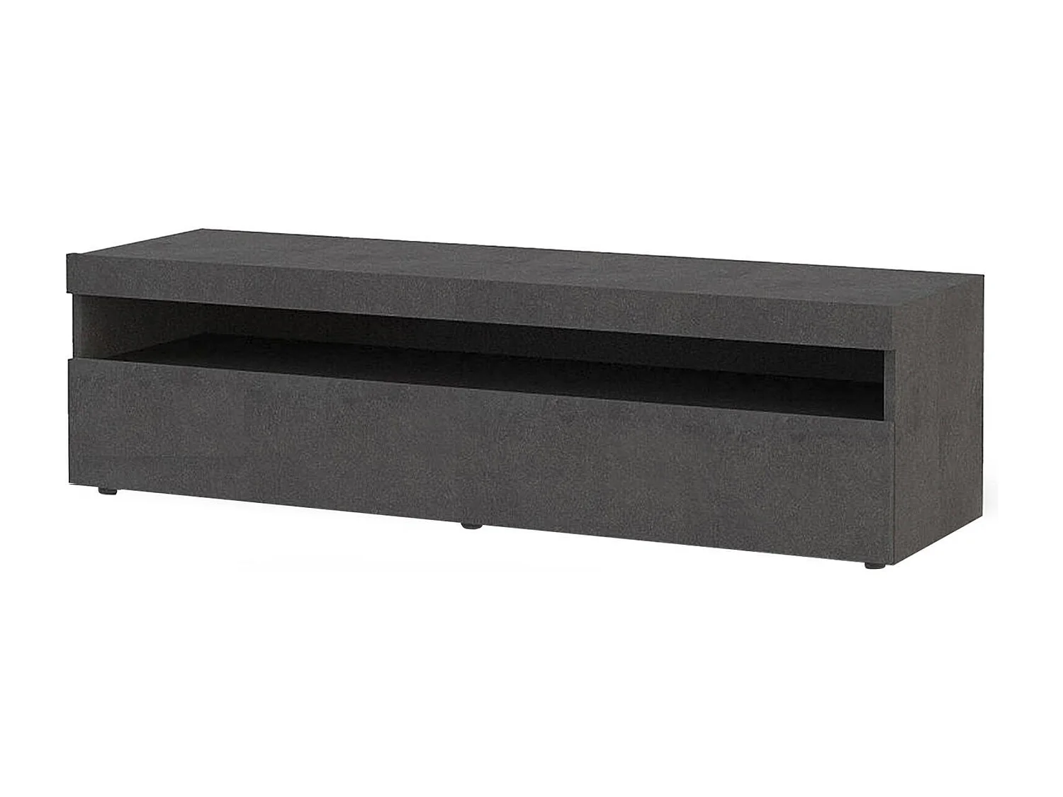 Meuble TV Gioele, Buffet bas de salon avec 1 porte, Base pour meuble TV, 100% Made in Italy, 130x45h36 cm, Ardoise