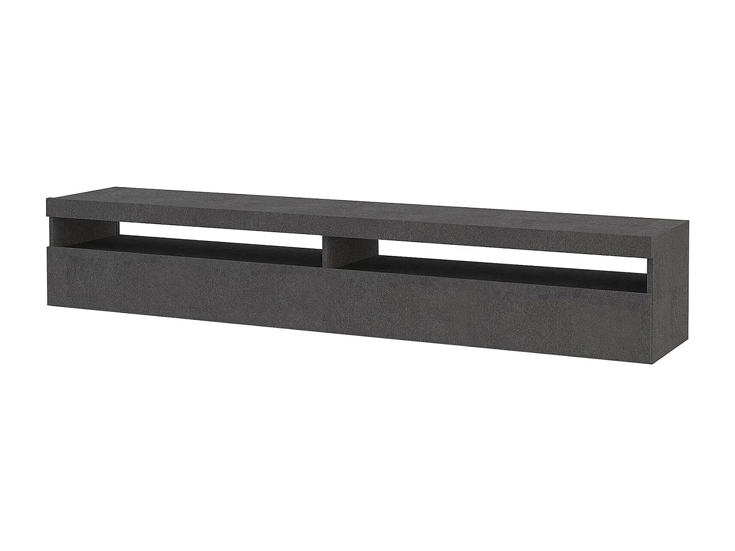 Móvel de TV Nemo, Aparador baixo de sala com 2 portas, Base de móvel de televisão, 100% Fabricado na Itália, 200x45h36 cm, Ardósia