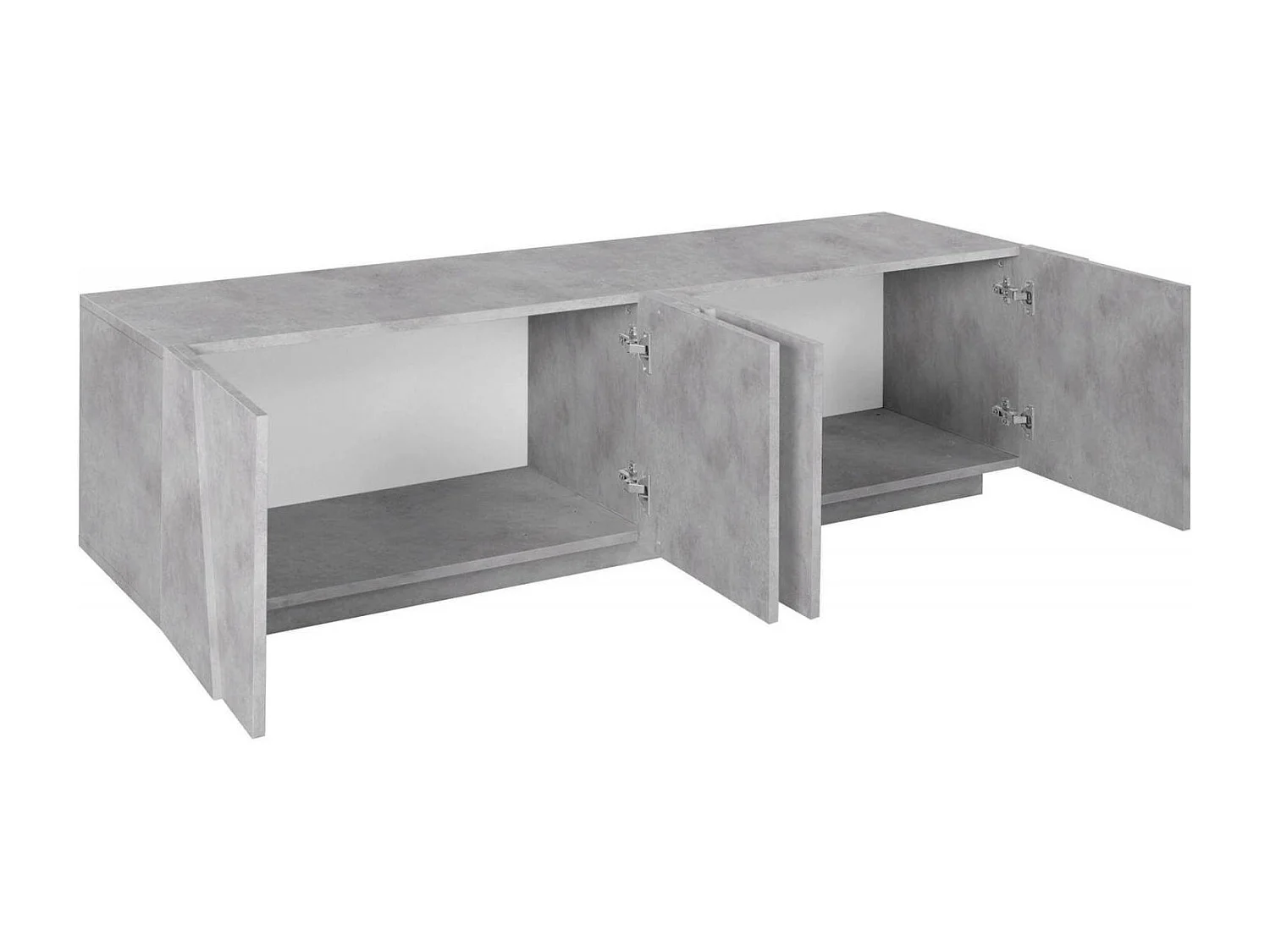 Meuble TV Raul, Buffet bas de salon, Base pour meuble TV, 100% Made in Italy, 162x44h46 cm, Ciment