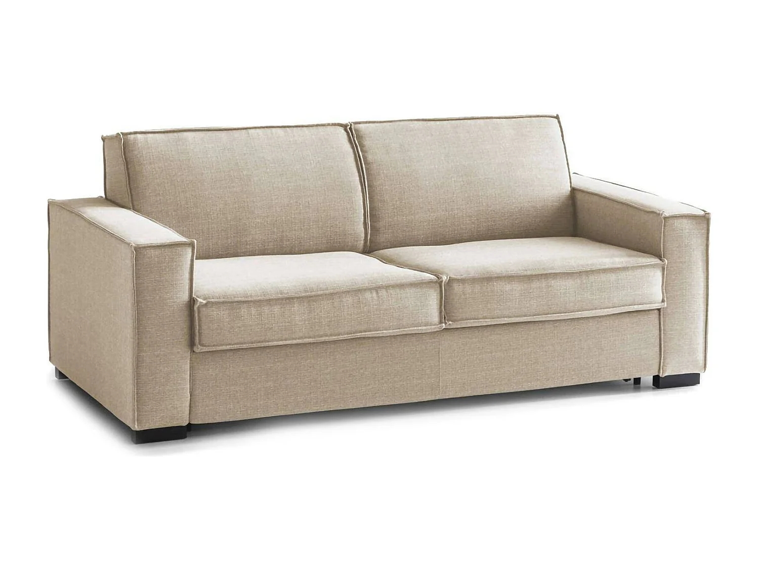 Divano fisso Adriana, Divano a 2 posti, 100% Made in Italy, Sofà Soggiorno in tessuto, con Braccioli standard, Cm 180x95h90, Beige