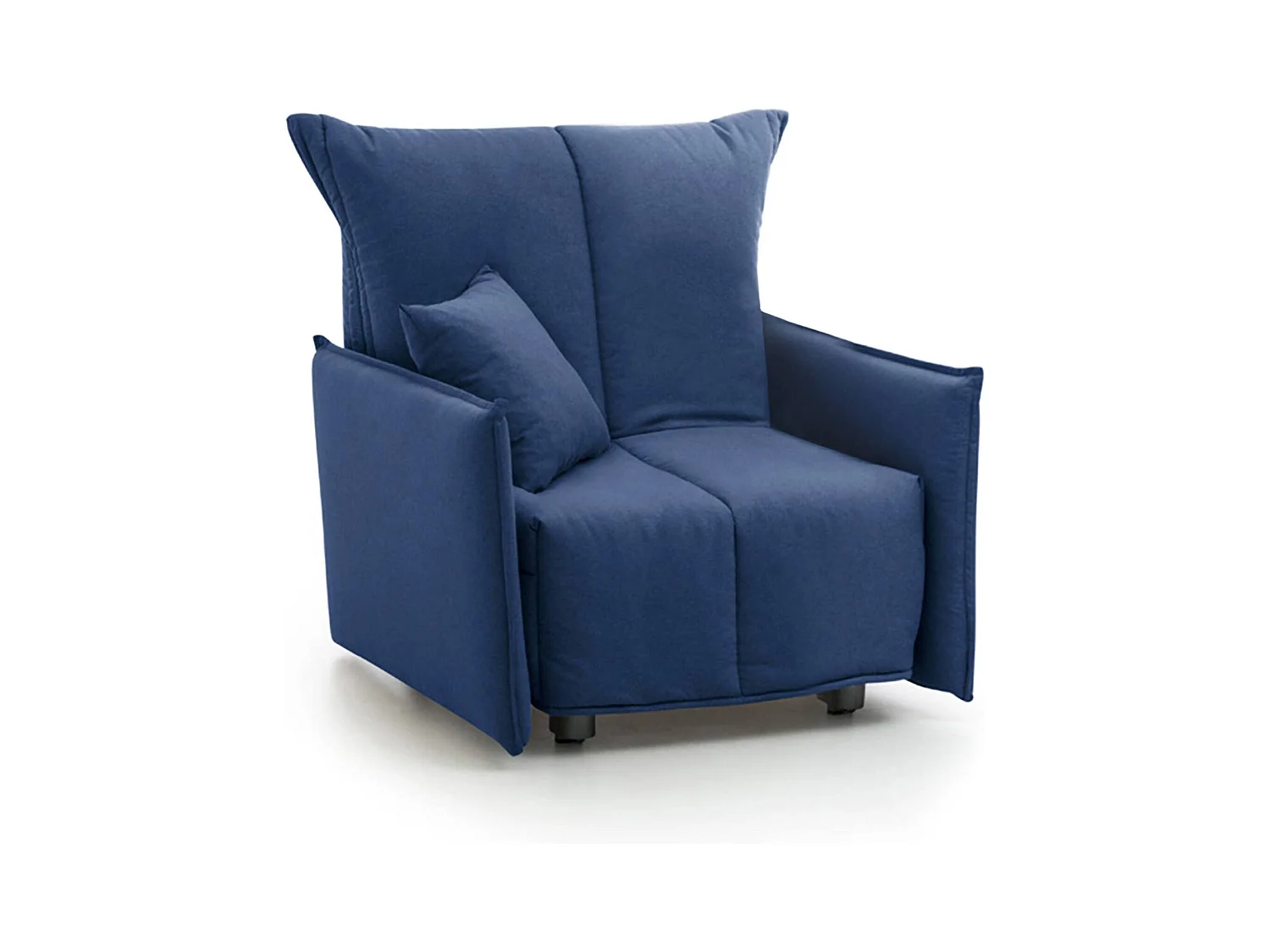 Canapé-lit Almerinda, Canapé simple, 100% Made in Italy, Fauteuil de salon avec ouverture trolley, en tissu rembourré, avec accoudoirs standards, 110x90h85 cm, Bleu