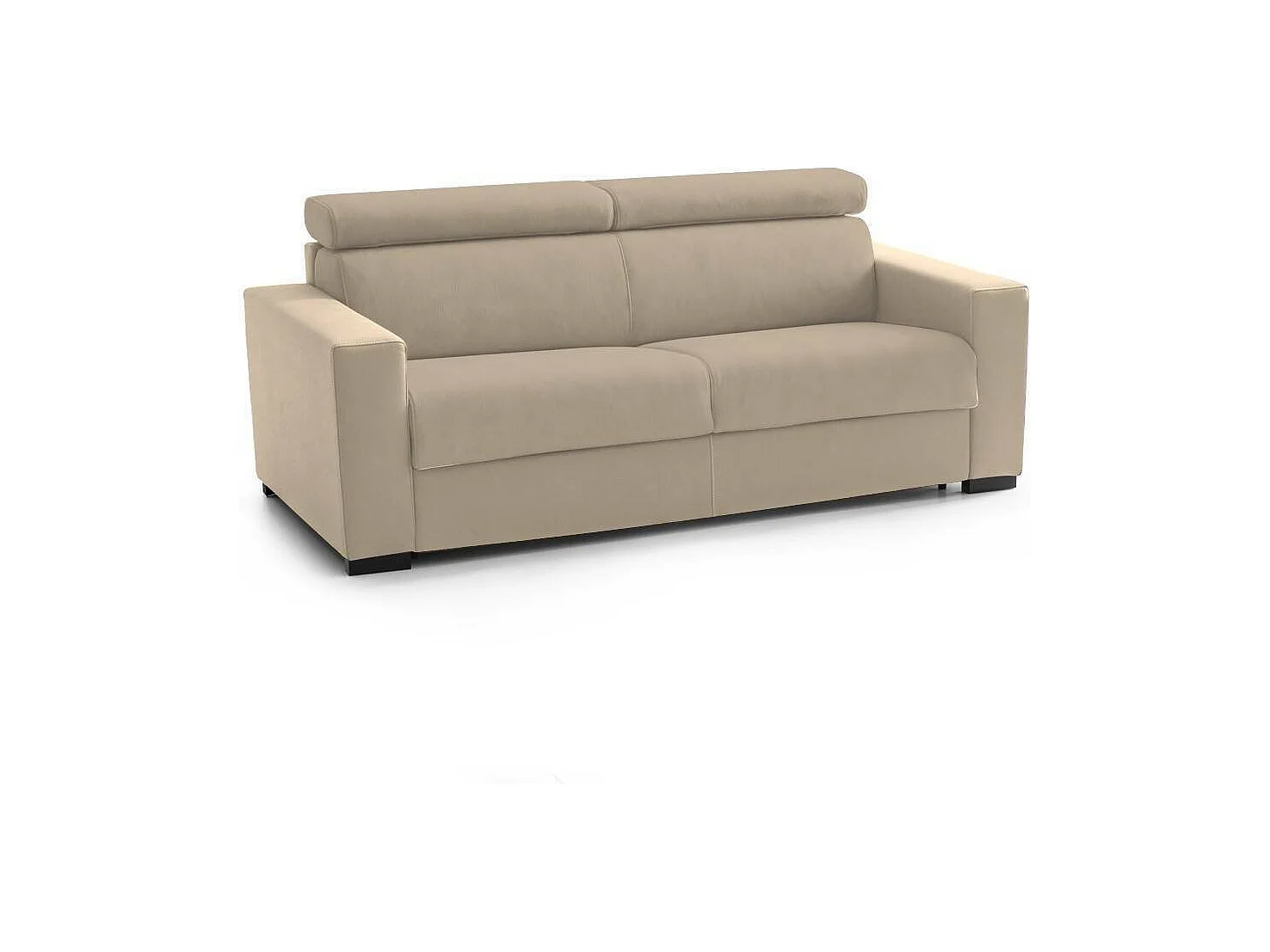 Canapé-lit Aiko, canapé 3 places, 100% Made in Italy, Canapé de salon à ouverture pivotante, avec appuie-tête réglables et accoudoirs standards, 220x95h85 cm, Beige