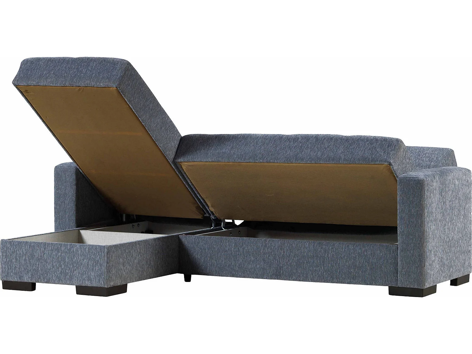 Canapé Fernando, Canapé d'angle avec péninsule réversible, Canapé de rangement pour le salon avec chaiselongue et 2 coussins, 230x150h81 cm, Gris