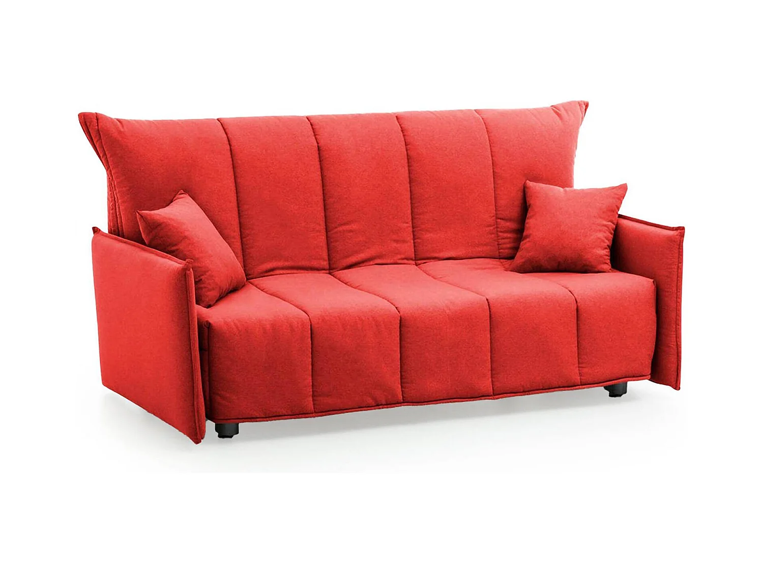 Allyson slaapbank, 3-zitsbank, 100% Made in Italy, woonkamerbank met trolley-opening, in gewatteerde stof, met standaard armleuningen, 190x90h85 cm, rood