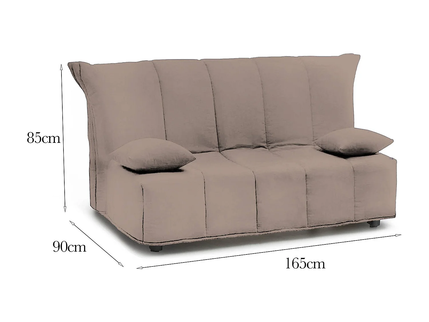 Talamo Italia Slaapbank 3-zits Allegra 90x165 cm Zwart Taupe Afneembaar Elektrolastbed Onvervormbare, Wasbare Matras