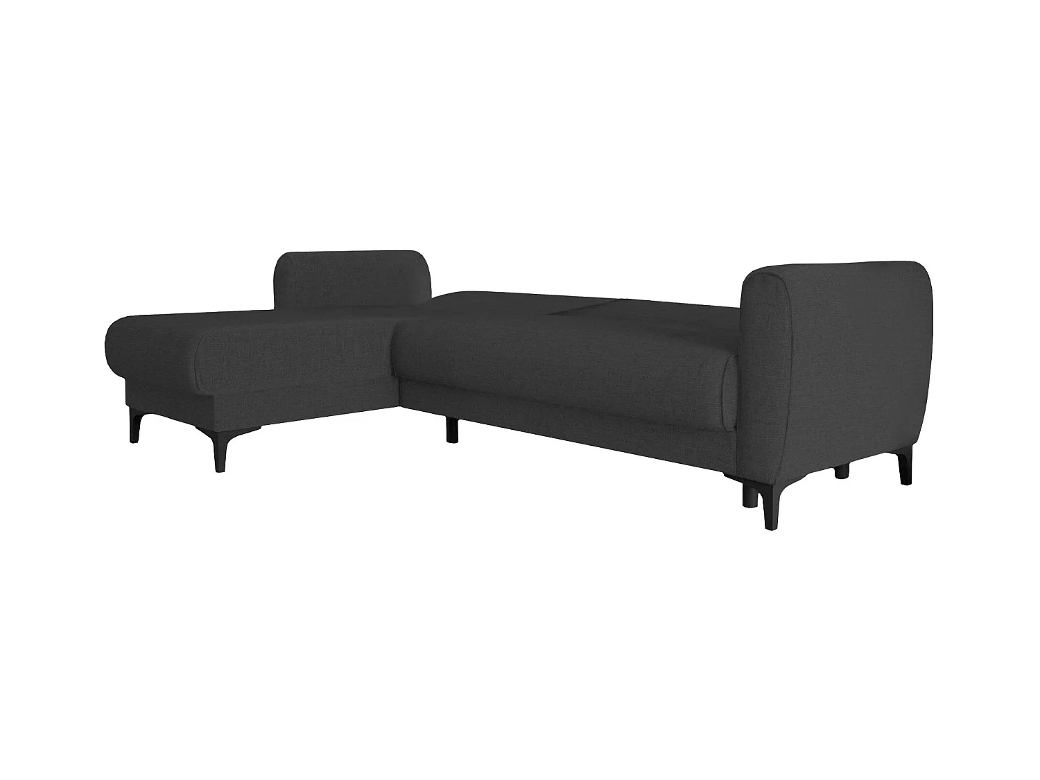 Schlafsofa Angel, Eckschlafsofa mit umkehrbarer Halbinsel, modernes Sofa mit Stauraum, Chaiselongue und 3 Kissen, 230x153h85 cm, Anthrazit