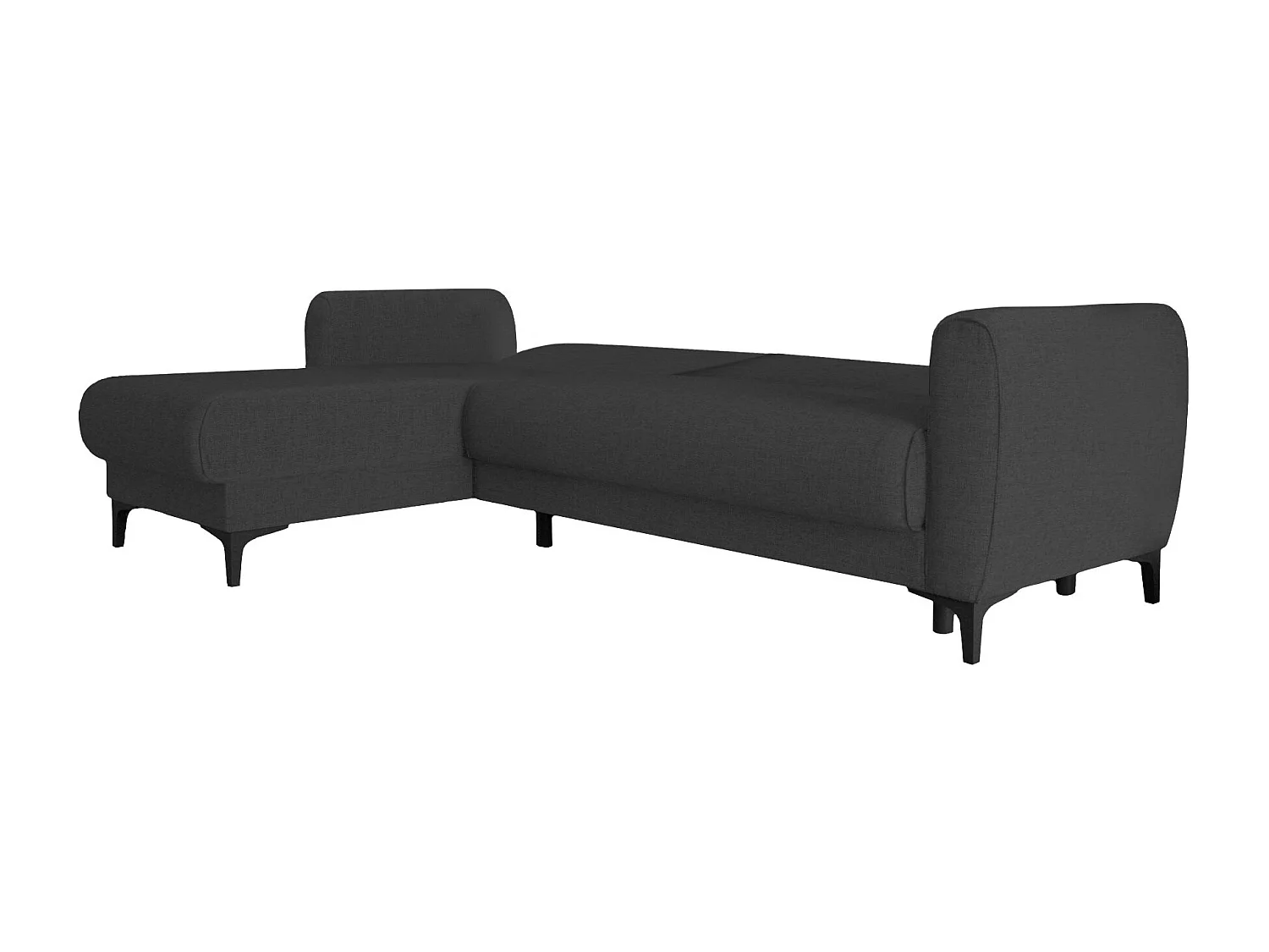 Canapé Angel, Canapé d'angle avec péninsule réversible, Canapé de rangement moderne avec méridienne et 3 coussins, 230x153h85 cm, Anthracite