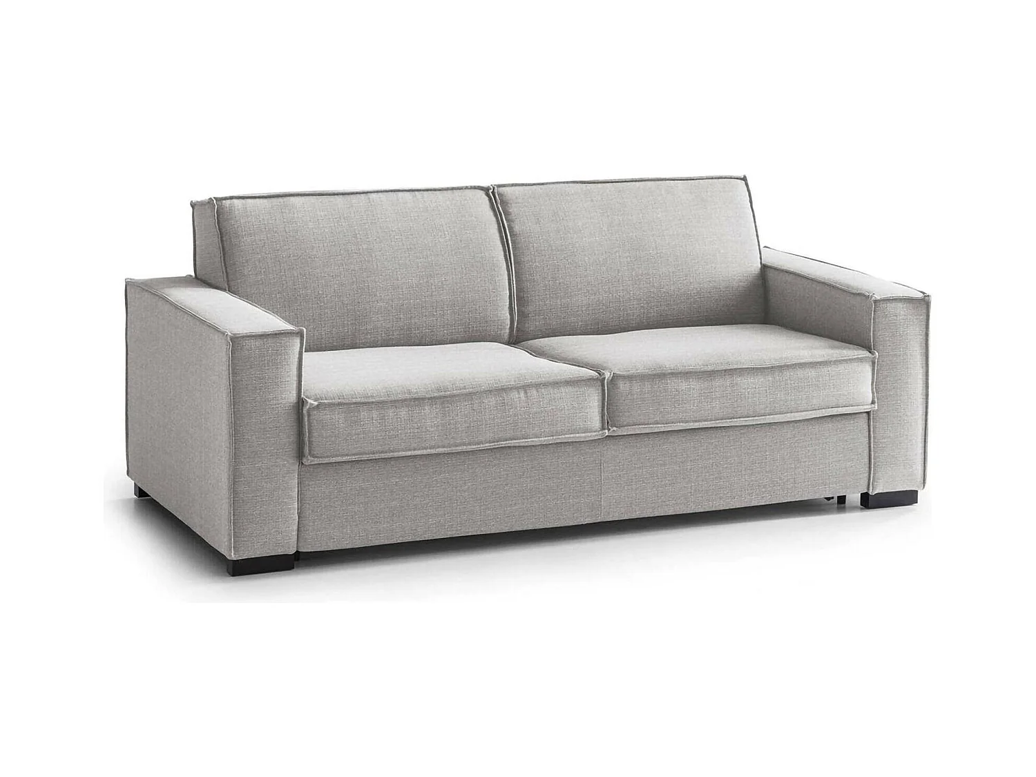 Canapé fixe Alba, canapé 3 places, 100% Made in Italy, Canapé de salon en tissu, avec accoudoirs fins, 200x95h90 cm, Gris