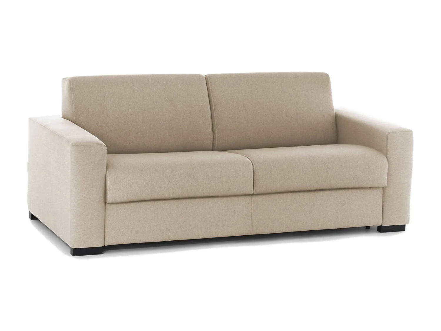 Sofá Cama Aliana, Sofá de 3 plazas, 100% Made in Italy, Sofá de salón con apertura giratoria, de tejido acolchado, con reposabrazos estándar, 220x95h90 cm, Beige
