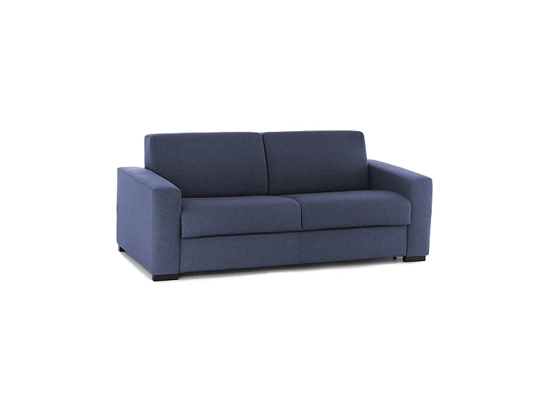 Canapé-lit Algisa, Grand canapé 2 places, 100% Made in Italy, Canapé de salon à ouverture pivotante, en tissu rembourré, avec accoudoirs fins, 180x95h90 cm, Bleu