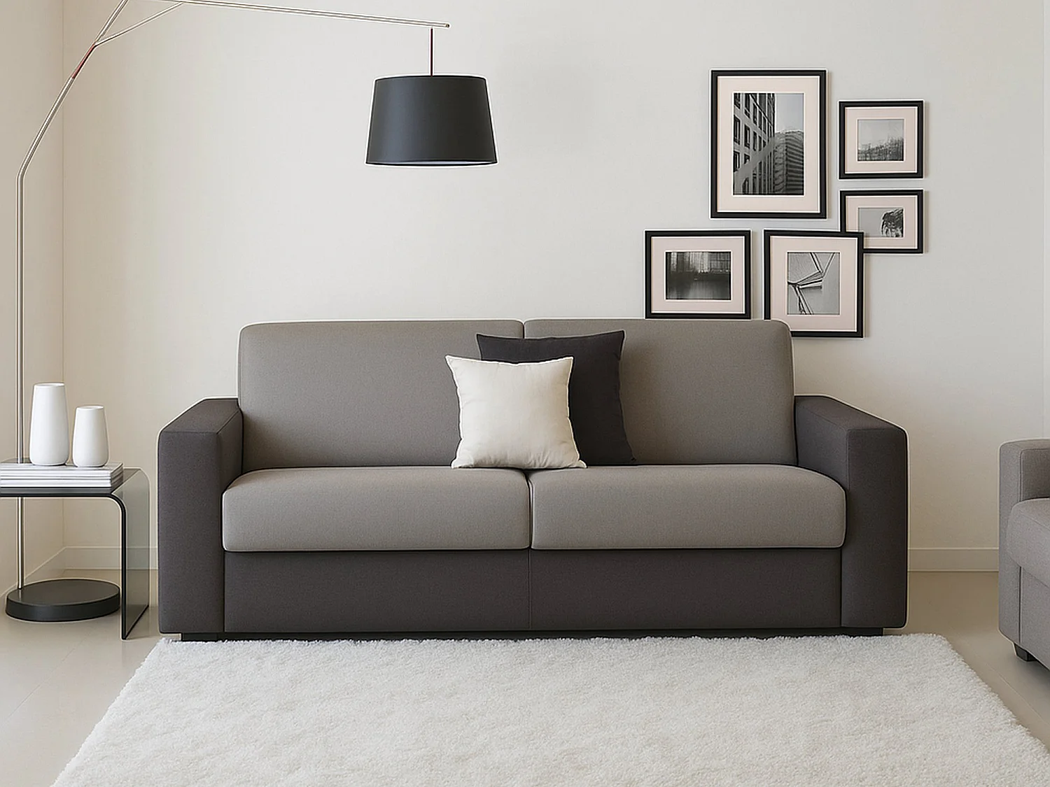 Talamo Italia Driezitsbank Mara 95x200 cm Grijs Afneembaar Oekotex-gecertificeerd, Wasbaar Made in Italy