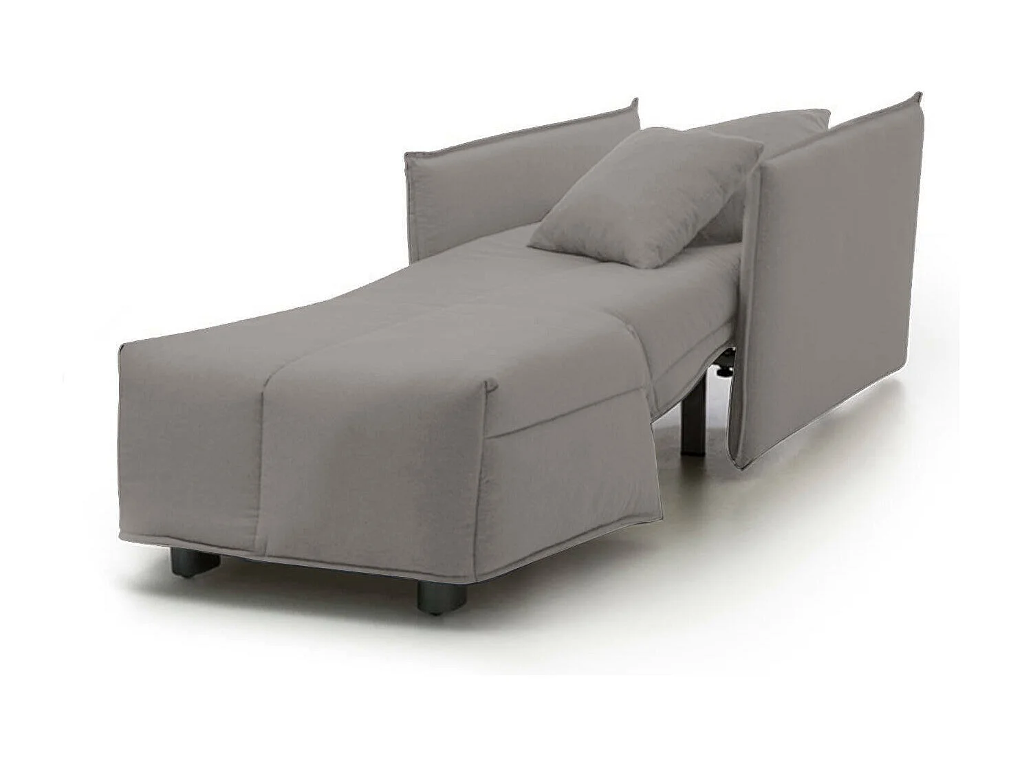 Canapé-lit Almerinda, Canapé simple, 100% Made in Italy, Fauteuil de salon avec ouverture trolley, en tissu rembourré, avec accoudoirs standards, 110x90h85 cm, Gris