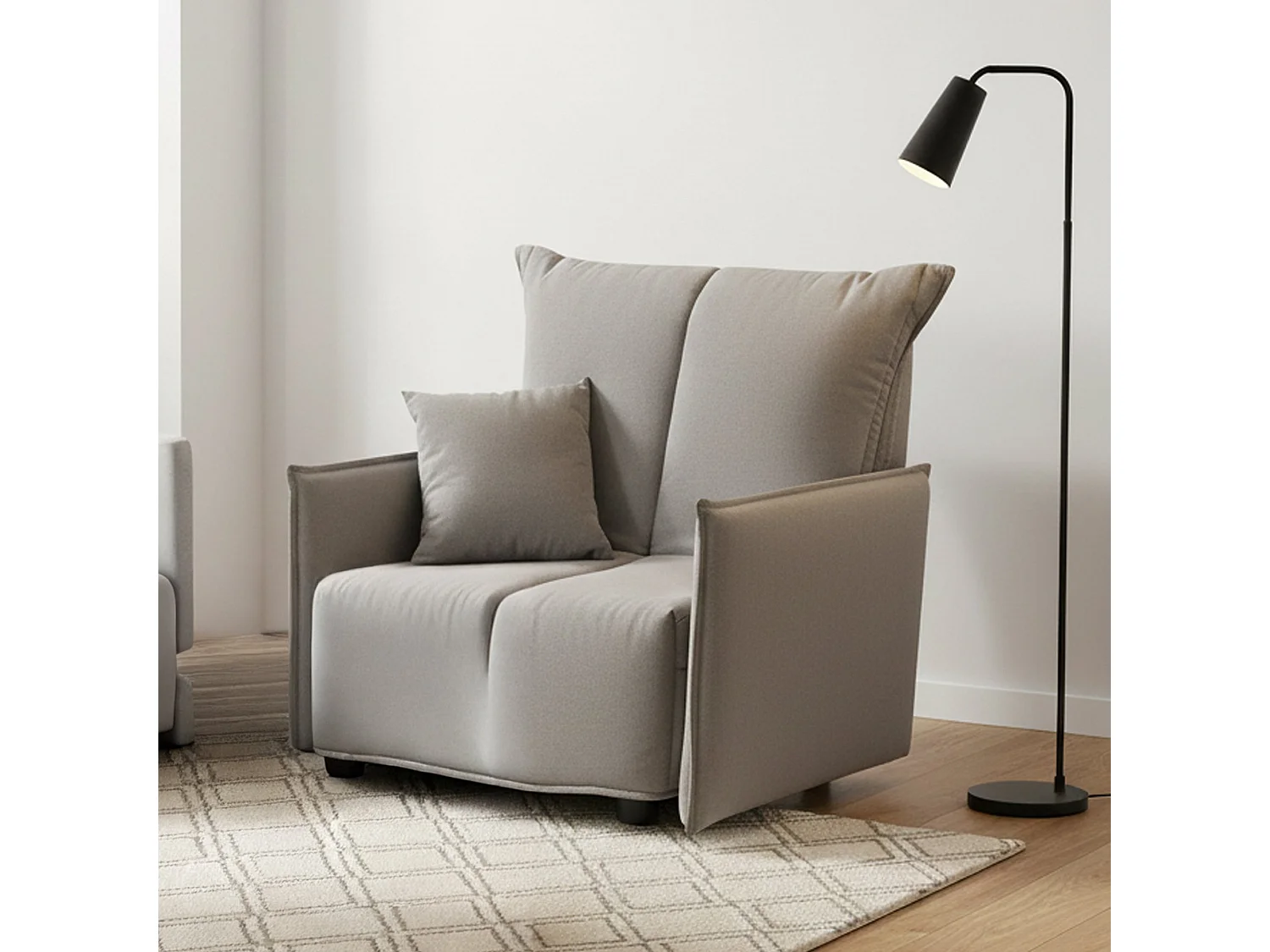 Talamo Italia Poltrona Almerinda 110x90x85h cm Grigio Sfoderabile Braccioli, Poltroncina Peso Supportato 200 kg Made in Italy