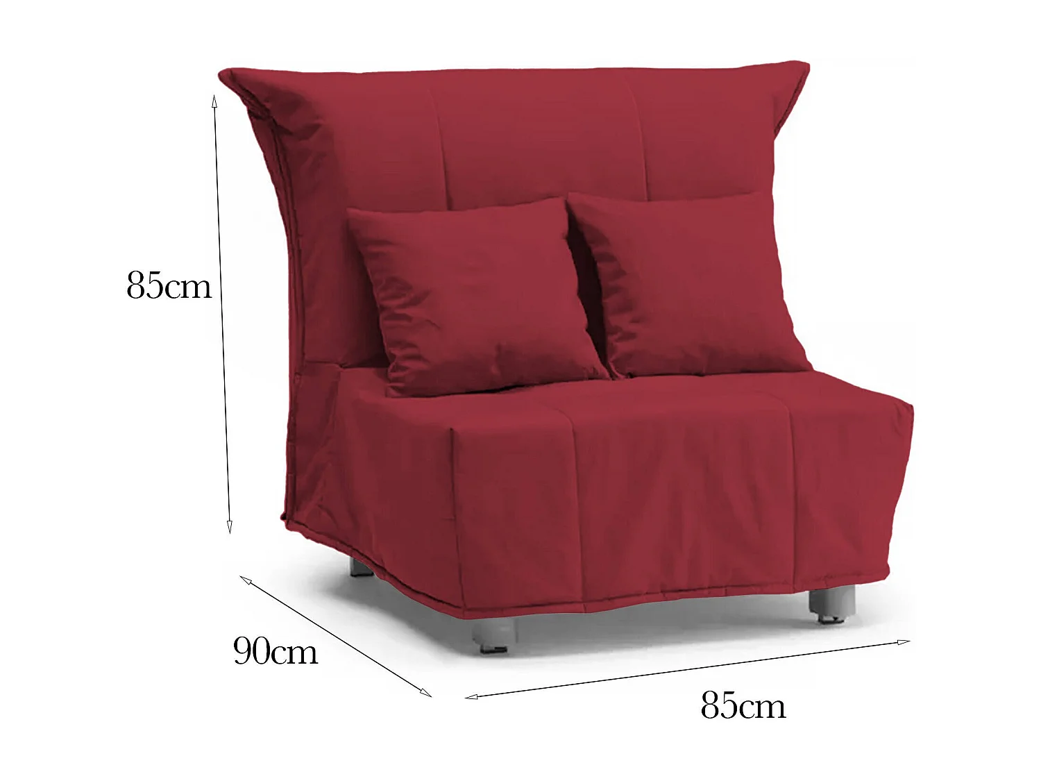 Talamo Italia Fauteuil Alma Rood Afneembaar, Draaggewicht 200 kg, Zithoogte 40 cm, Made in Italy