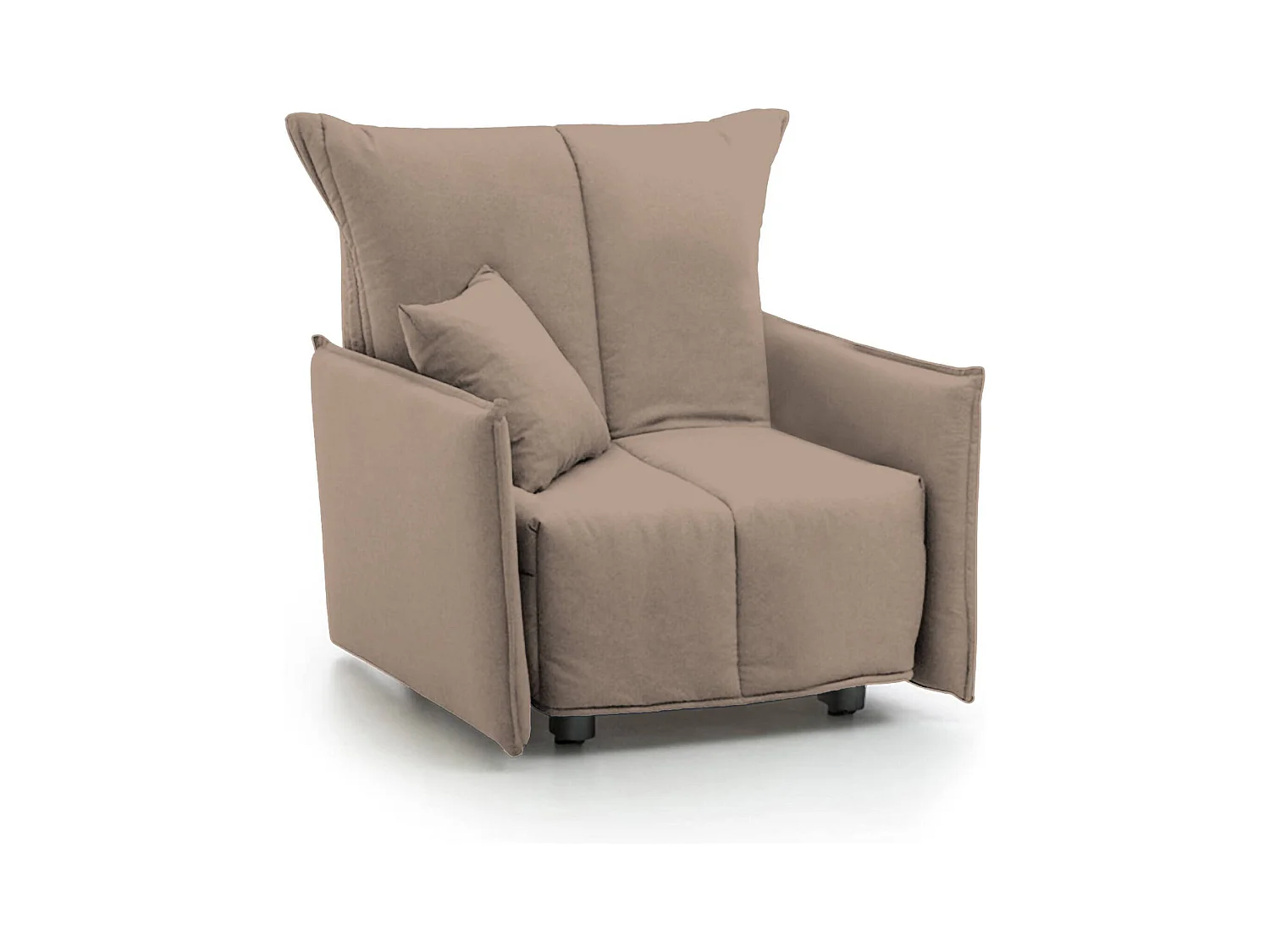 Schlafsofa Almerinda, Einzelsofa, 100%  Italy, Wohnzimmersessel mit Trolley-Ã–ffnung, aus gepolstertem Stoff, mit Standard-Armlehnen, Cm 110x90h85, Turteltaube