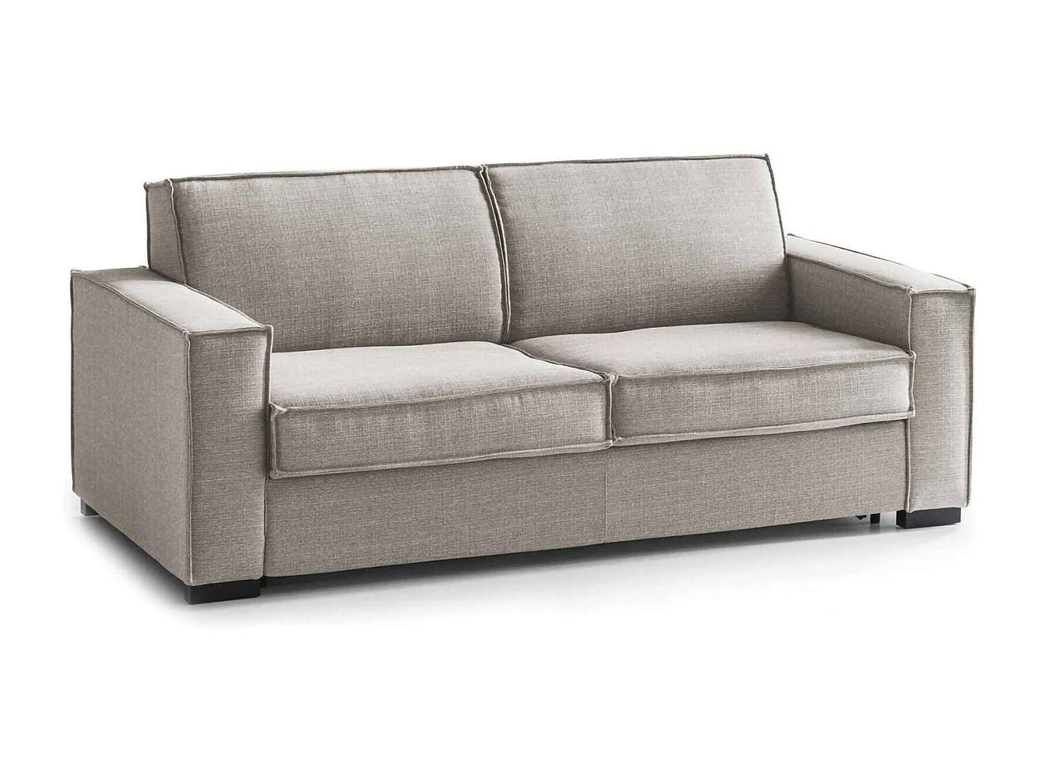 Canapé fixe Adriana, canapé 2 places, 100% Made in Italy, Canapé de salon en tissu, avec accoudoirs standards, 180x95h90 cm, Taupe