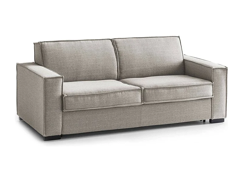 Canapé fixe Adriana, canapé 2 places, 100% Made in Italy, Canapé de salon en tissu, avec accoudoirs standards, 180x95h90 cm, Taupe