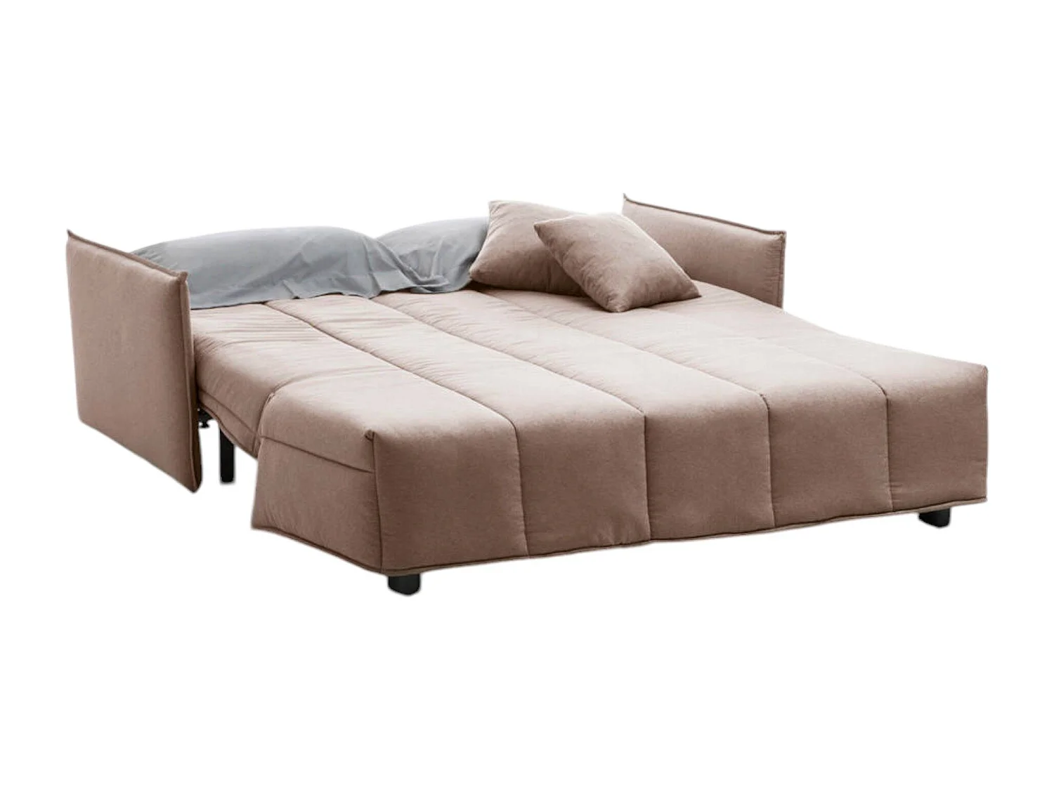 Talamo Italia Slaapbank 3-Zits Allyson 90x190 cm Zwart Taupe Afneembaar Wasbaar, 3 Zitplaatsen Made in Italy