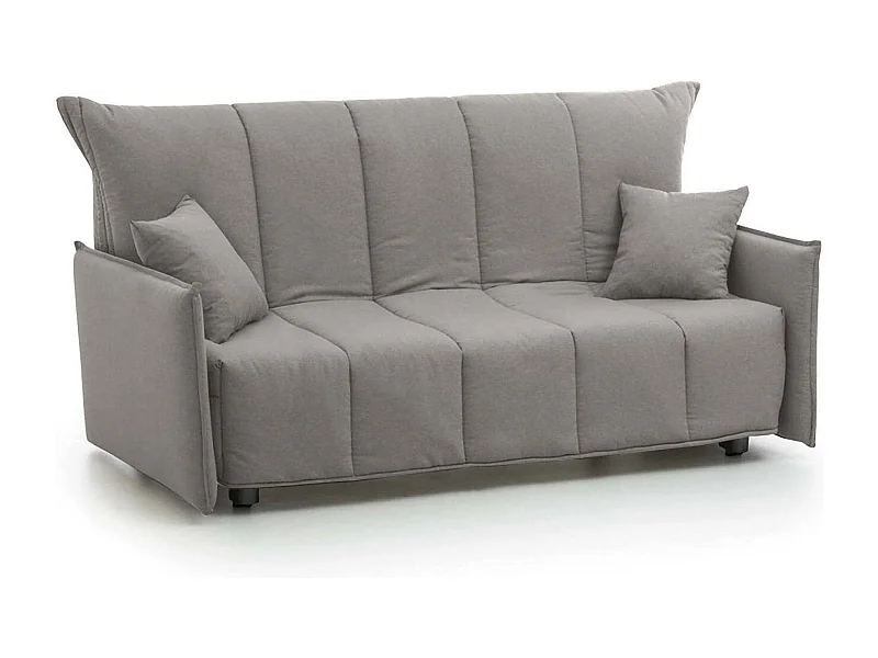 Alisee Schlafsofa, 2-Sitzer-Sofa, 100 % Made in Italy, Wohnzimmersofa mit Trolley-Ã–ffnung, aus gepolstertem Stoff, inklusive Kissen, 125 x 90 x 85 cm, Grau