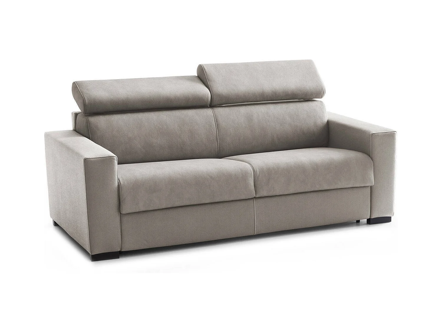 Sofá cama 2 plazas Afra, sofá de apertura giratoria, reposacabezas regulables y reposabrazos estándar, 100% Made in Italy, 180x95h85 cm, Taupe