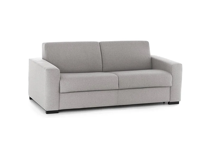 Alicia Canapé-lit, canapé 3 places, 100% Made in Italy, Canapé de salon à ouverture pivotante, en tissu rembourré, avec accoudoirs fins, 200x95h90 cm, Gris