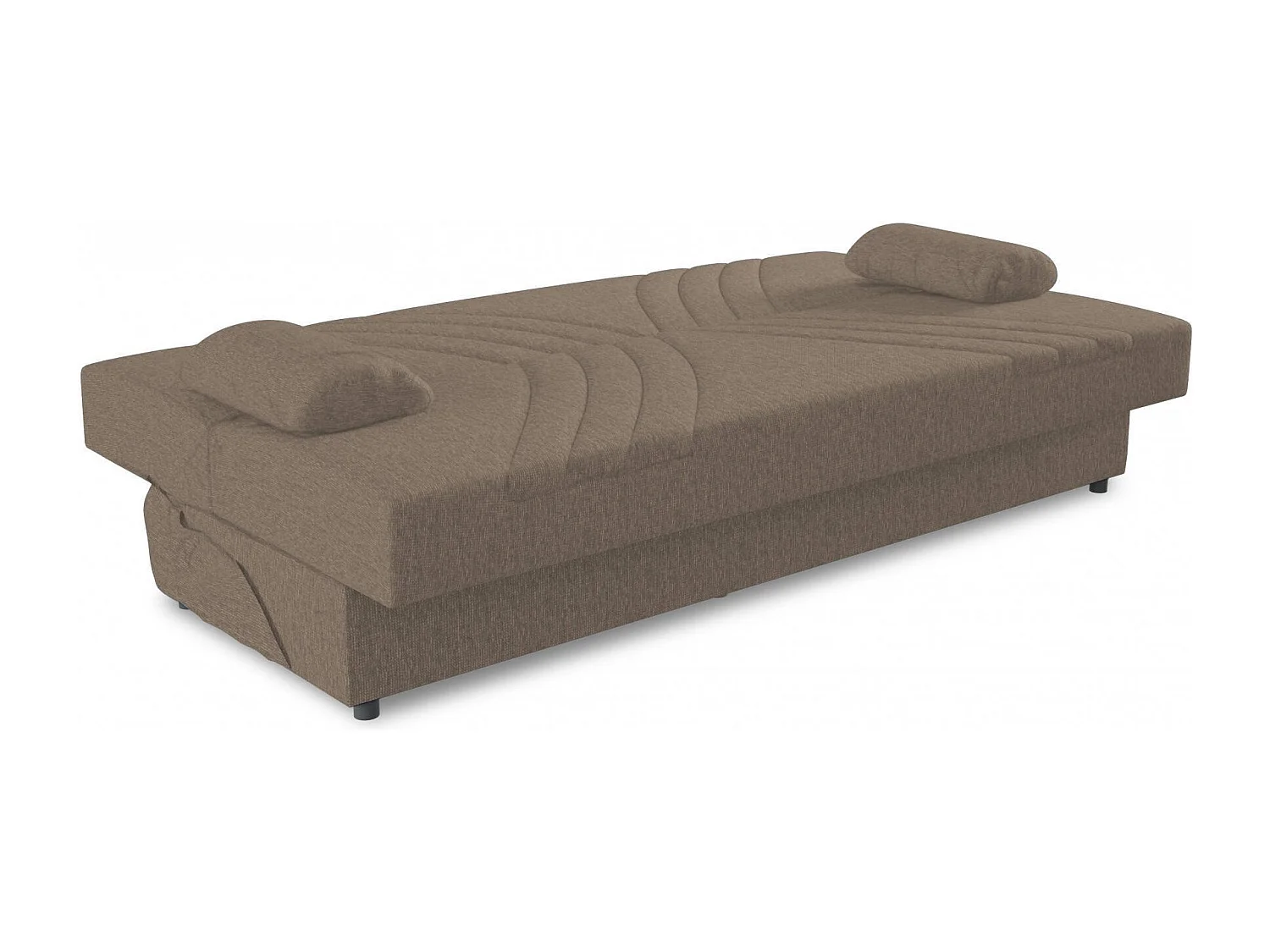 Sofá cama Ramon, sofá cama de 3 lugares com arrumação com 2 almofadas incluídas, Sofá da sala em tecido acolchoado com abertura click-clack, 181x81h88 cm, Bege