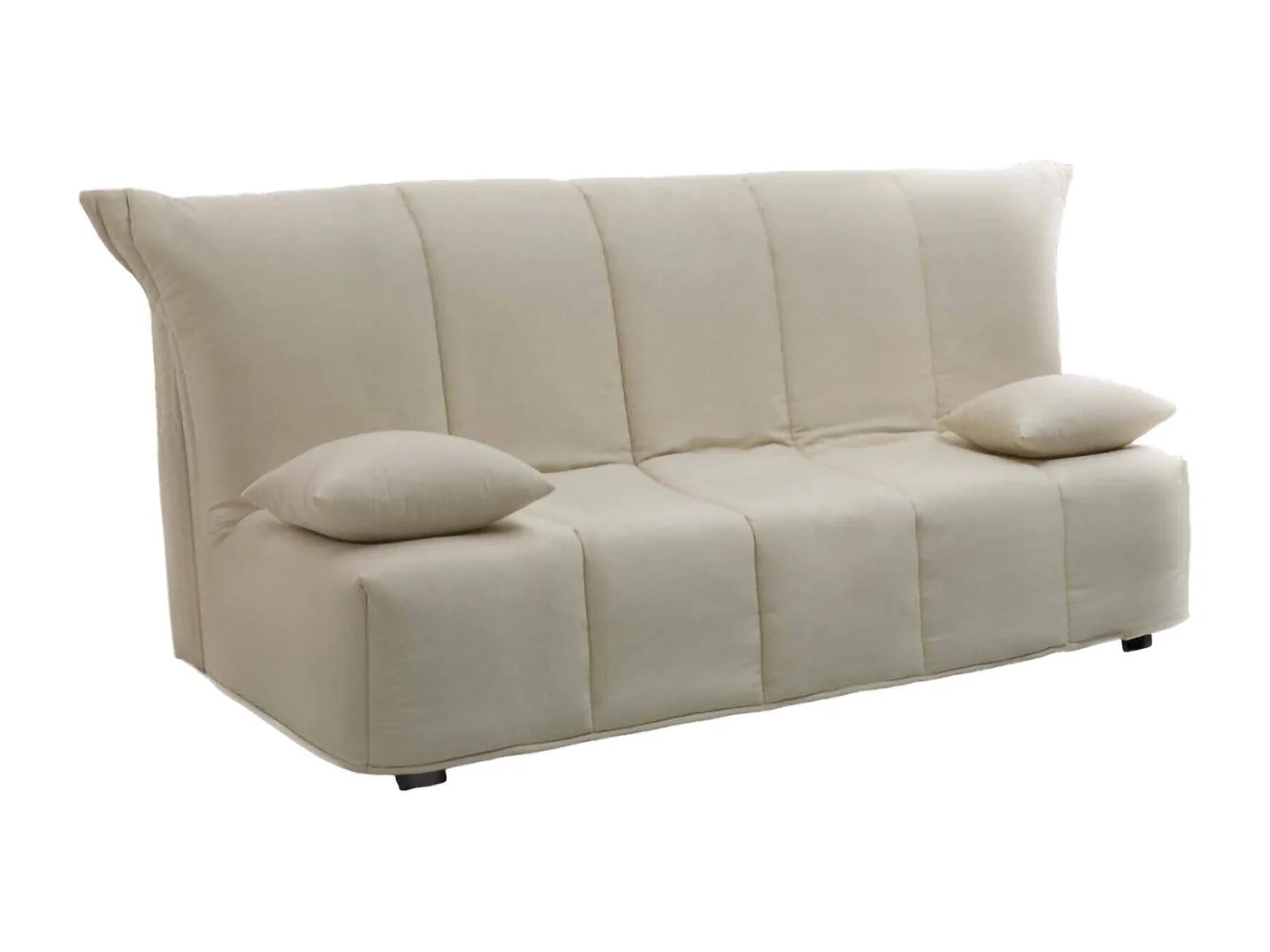 Allegra Schlafsofa, 3-Sitzer-Sofa, 100 % Made in Italy, Wohnzimmersofa mit Trolley-Ã–ffnung, aus gepolstertem Stoff, inklusive Kissen, 165 x 90 x 85 cm, Beige