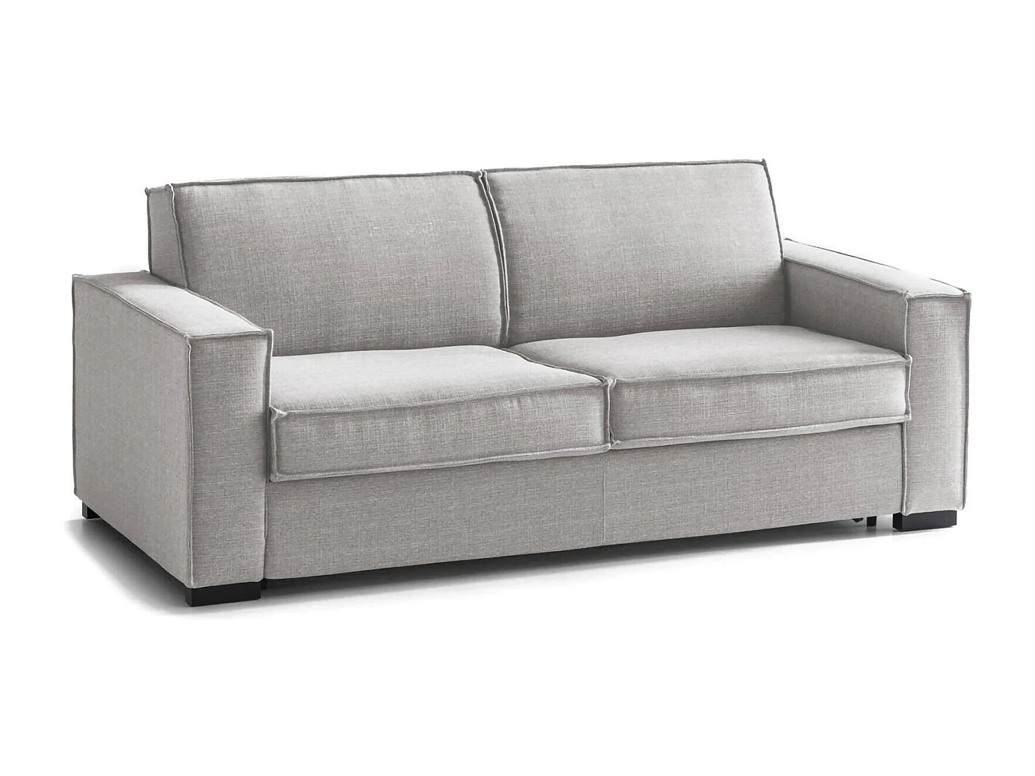 Divano letto 3 posti Adalgisa, Sof Soggiorno apertura girevole, Tessuto imbottito, Braccioli standard, 100% Made in Italy, Cm 220x95h90, Grigio