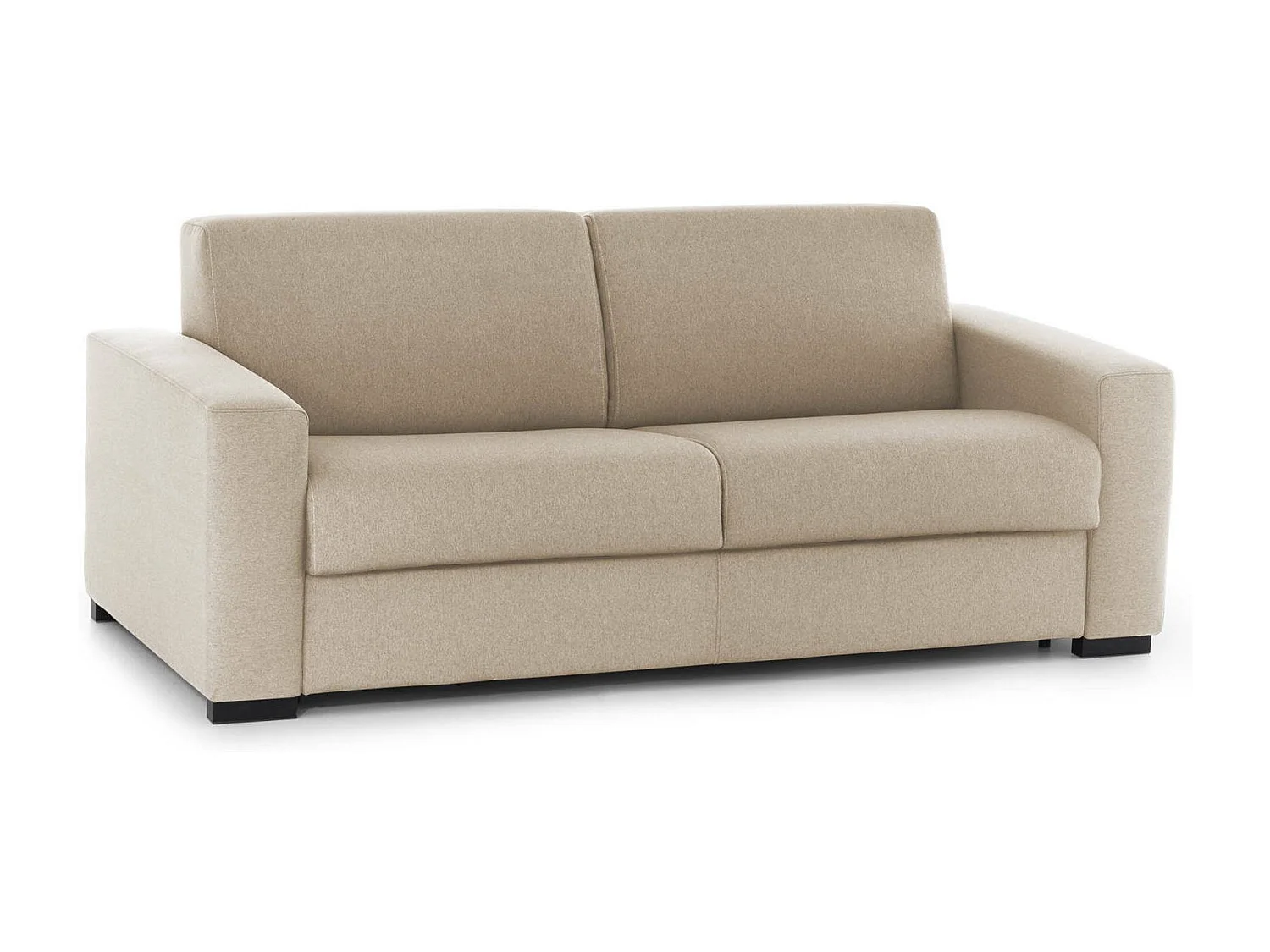 Canapé-lit Algisa, Grand canapé 2 places, 100% Made in Italy, Canapé de salon à ouverture pivotante, en tissu rembourré, avec accoudoirs fins, 180x95h90 cm, Beige