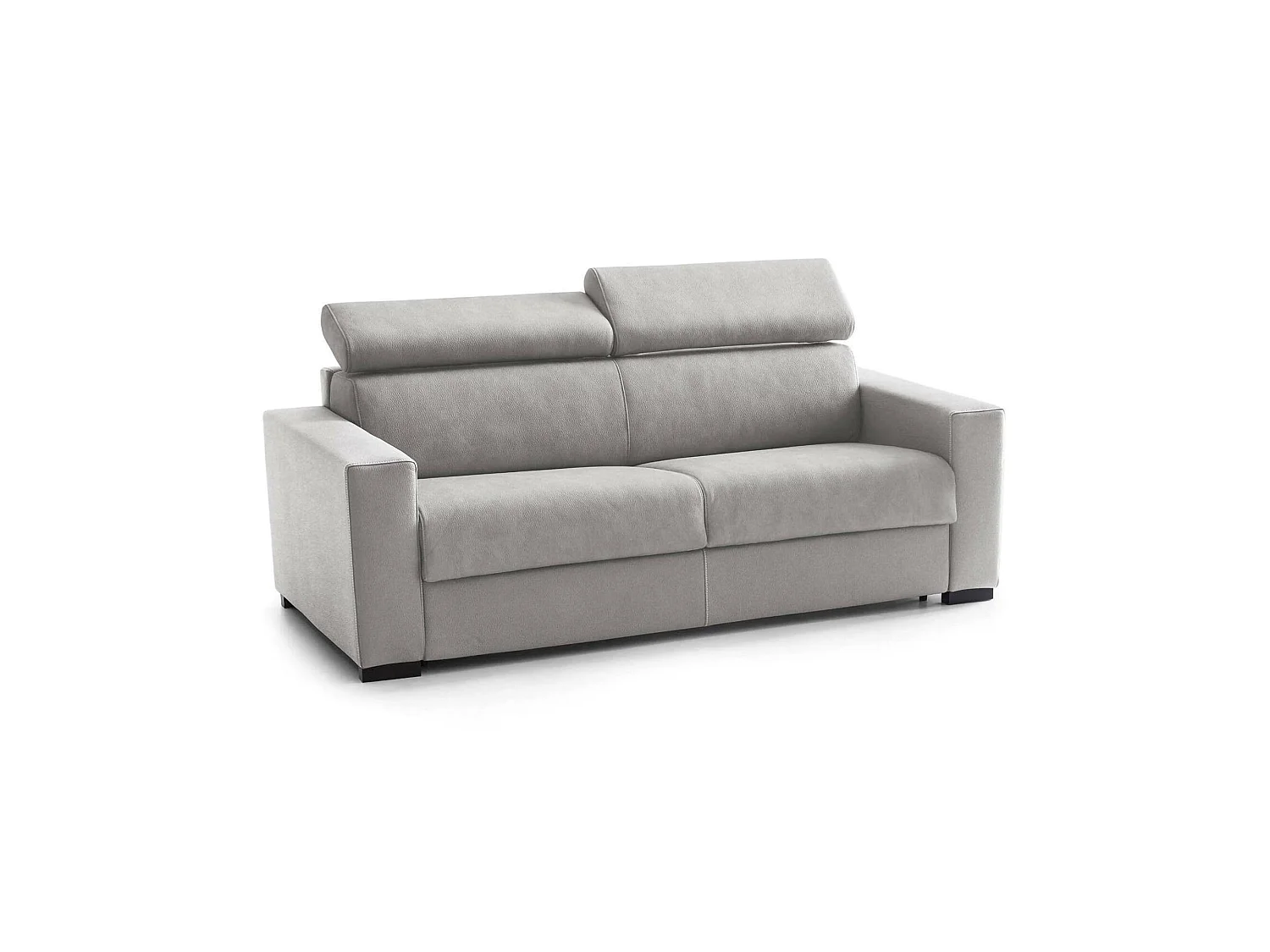 Canapé fixe Julia, canapé 3 places, 100% Made in Italy, Canapé de salon, en tissu rembourré, avec appuie-tête réglables et accoudoirs standards, 220x95h85 cm, Gris