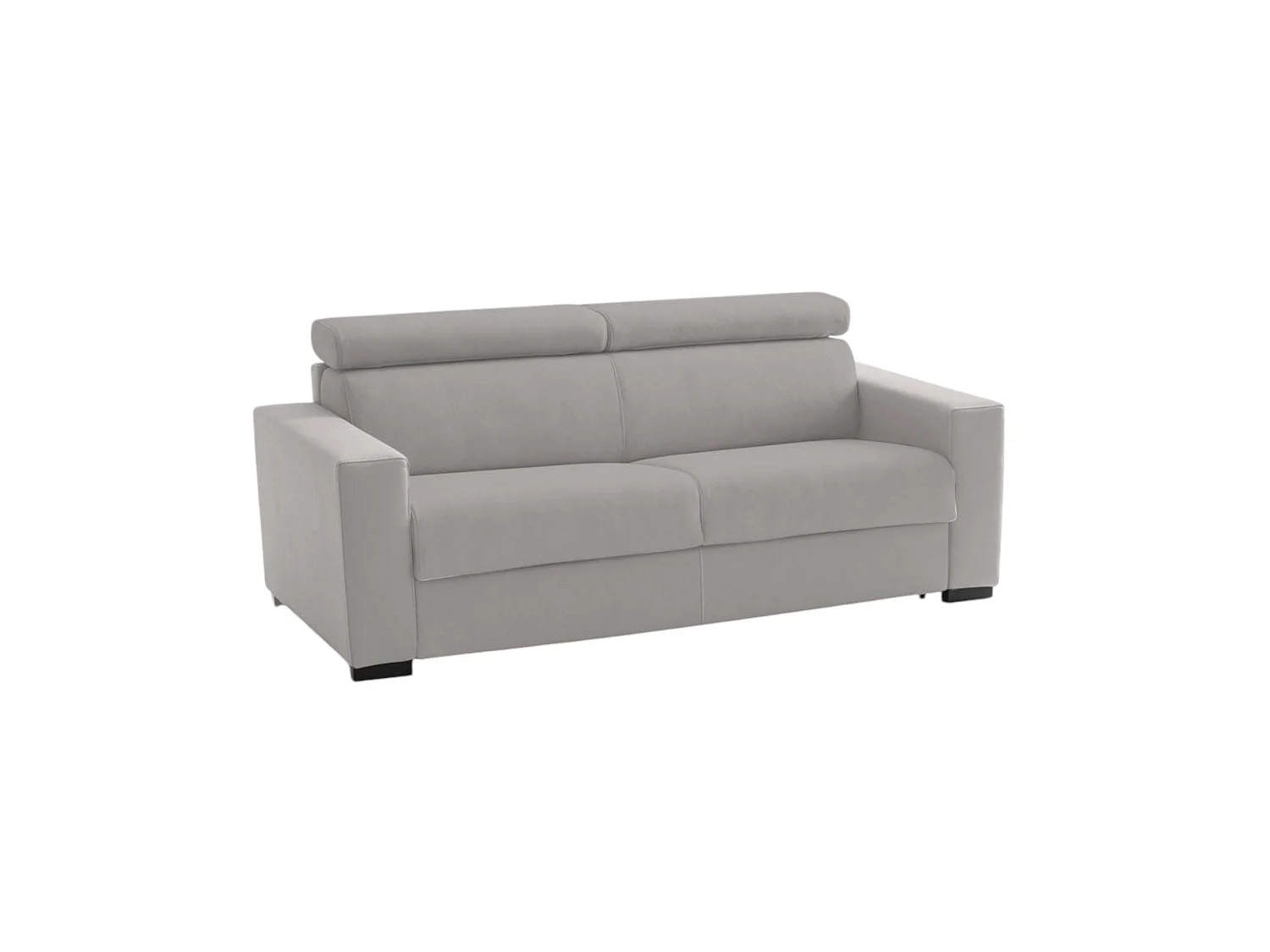Canapé fixe Julia, canapé 3 places, 100% Made in Italy, Canapé de salon, en tissu rembourré, avec appuie-tête réglables et accoudoirs standards, 220x95h85 cm, Gris