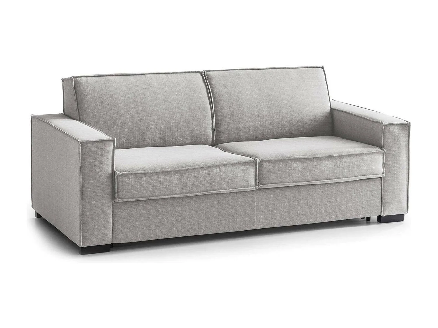 Sofá fixo Ylenia, sofá de 3 lugares, 100% Fabricado na Itália, Sofá da sala em tecido, com braços padrão, 220x95h90 cm, Cinza