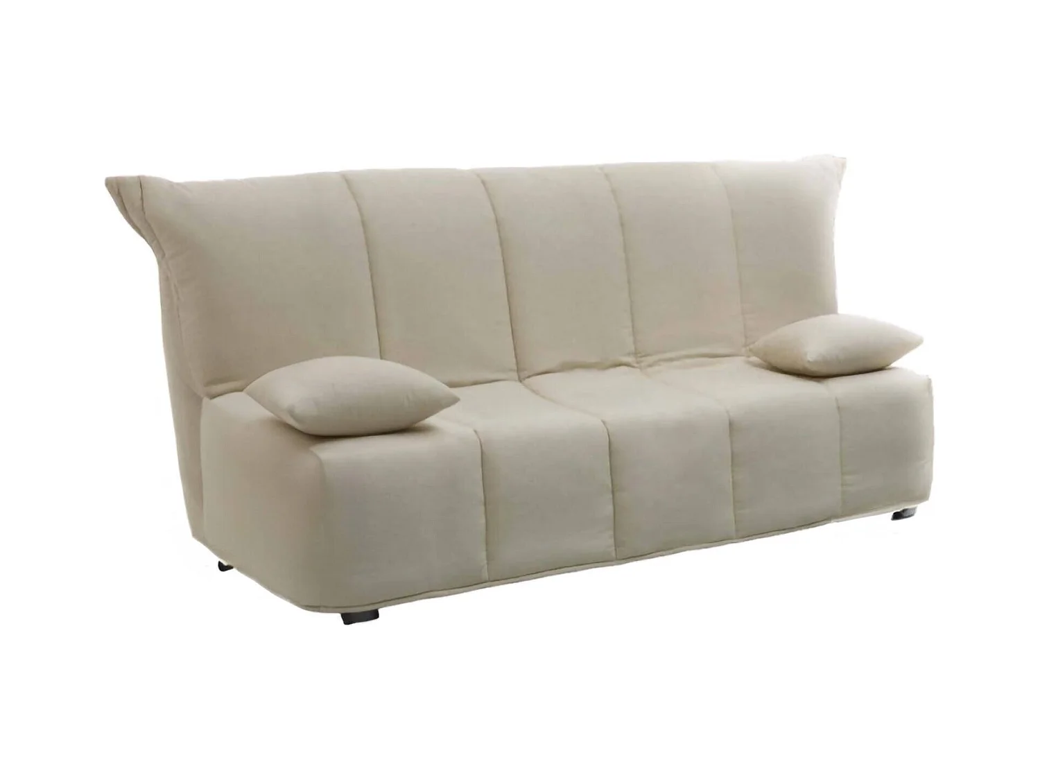 Alisee Canapé-lit, canapé 2 places, 100% Made in Italy, Canapé de salon avec ouverture trolley, en tissu rembourré, avec coussins inclus, 125x90h85 cm, Beige