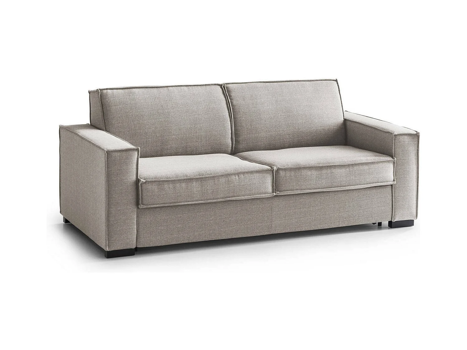 Canapé-lit Giuliana, canapé 2 places, 100% Made in Italy, Canapé de salon à ouverture pivotante, en tissu rembourré, avec accoudoirs standards, 180x95h90 cm, Taupe