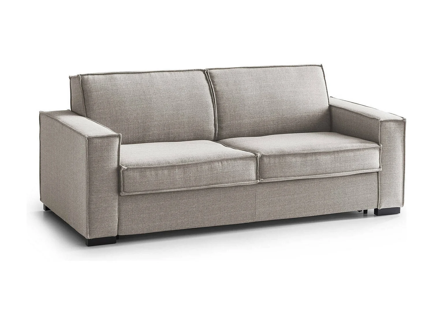 Sofá-cama Giuliana, sofá de 2 lugares, 100% Fabricado na Itália, Sofá da sala com abertura giratória, em tecido acolchoado, com braços padrão, 180x95h90 cm, Taupe