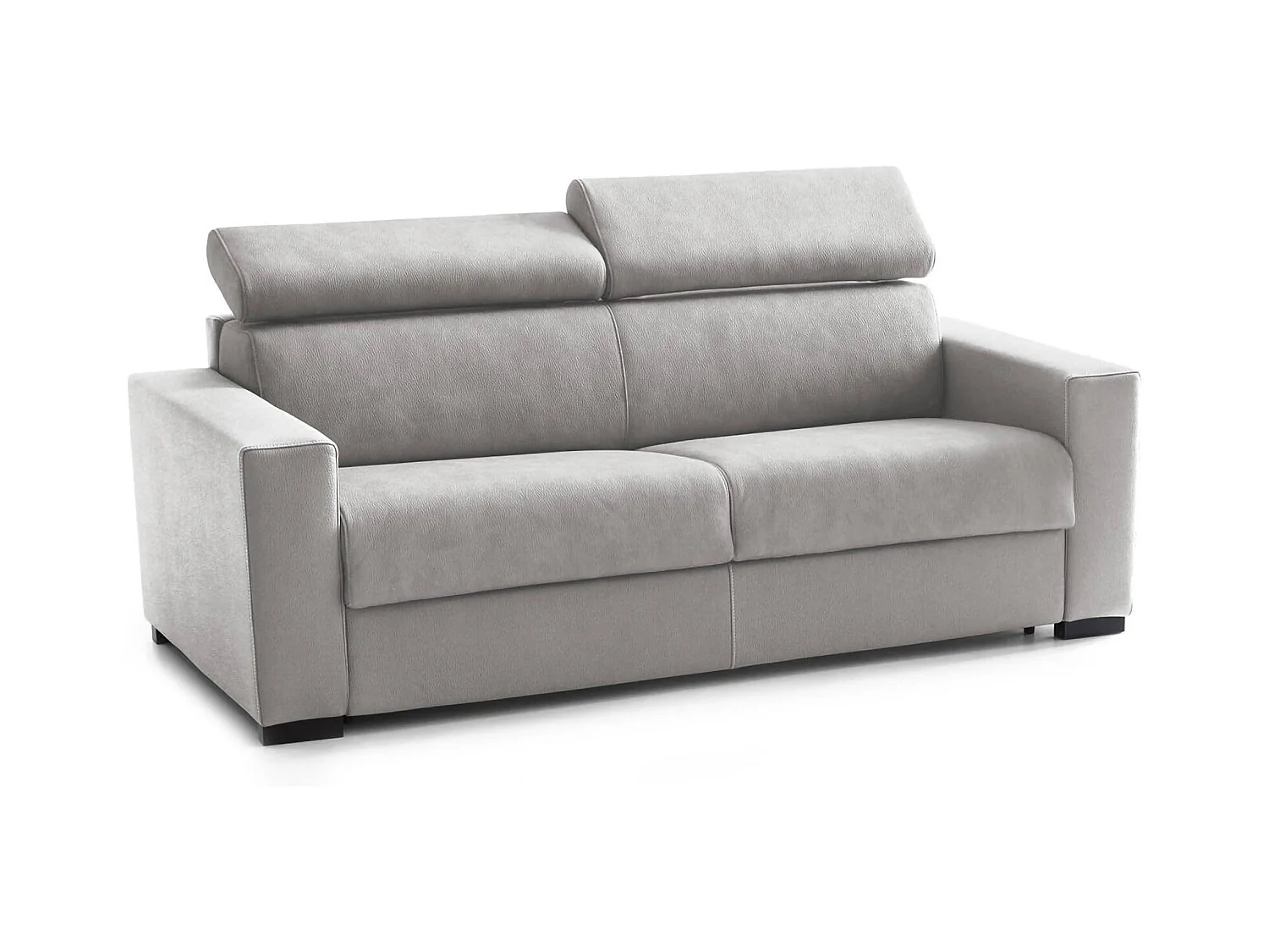 Agostina slaapbank, 2-zitsbank, 100% Made in Italy, woonkamerbank met draaibare opening, met verstelbare hoofdsteunen en slanke armleuningen, 160x95h85 cm, Grijs