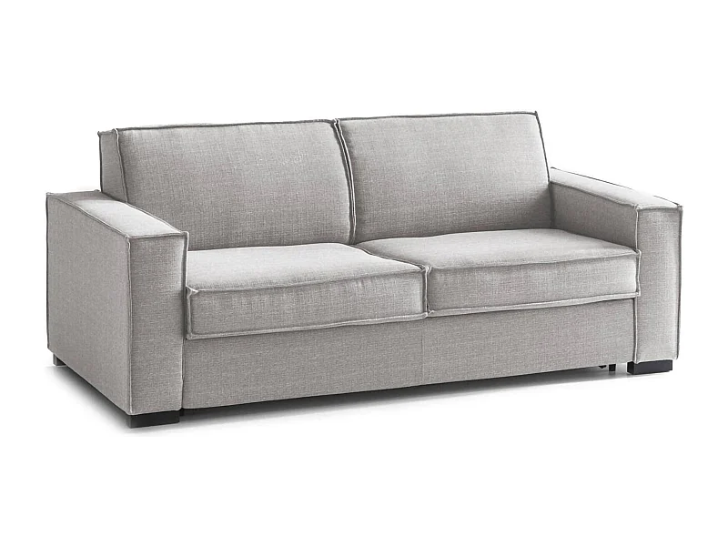 Canapé-lit Samantha, canapé 2 places, 100% Made in Italy, Canapé de salon à ouverture pivotante, en tissu rembourré, avec accoudoirs fins, 160x95h90 cm, Gris