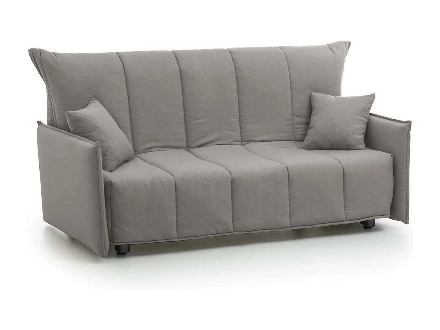 Alissa Slaapbank, 2-zitsbank, 100% Made in Italy, Woonkamerbank met trolley-opening, in gewatteerde stof, met standaard armleuningen, 150x90h85 cm, Grijs