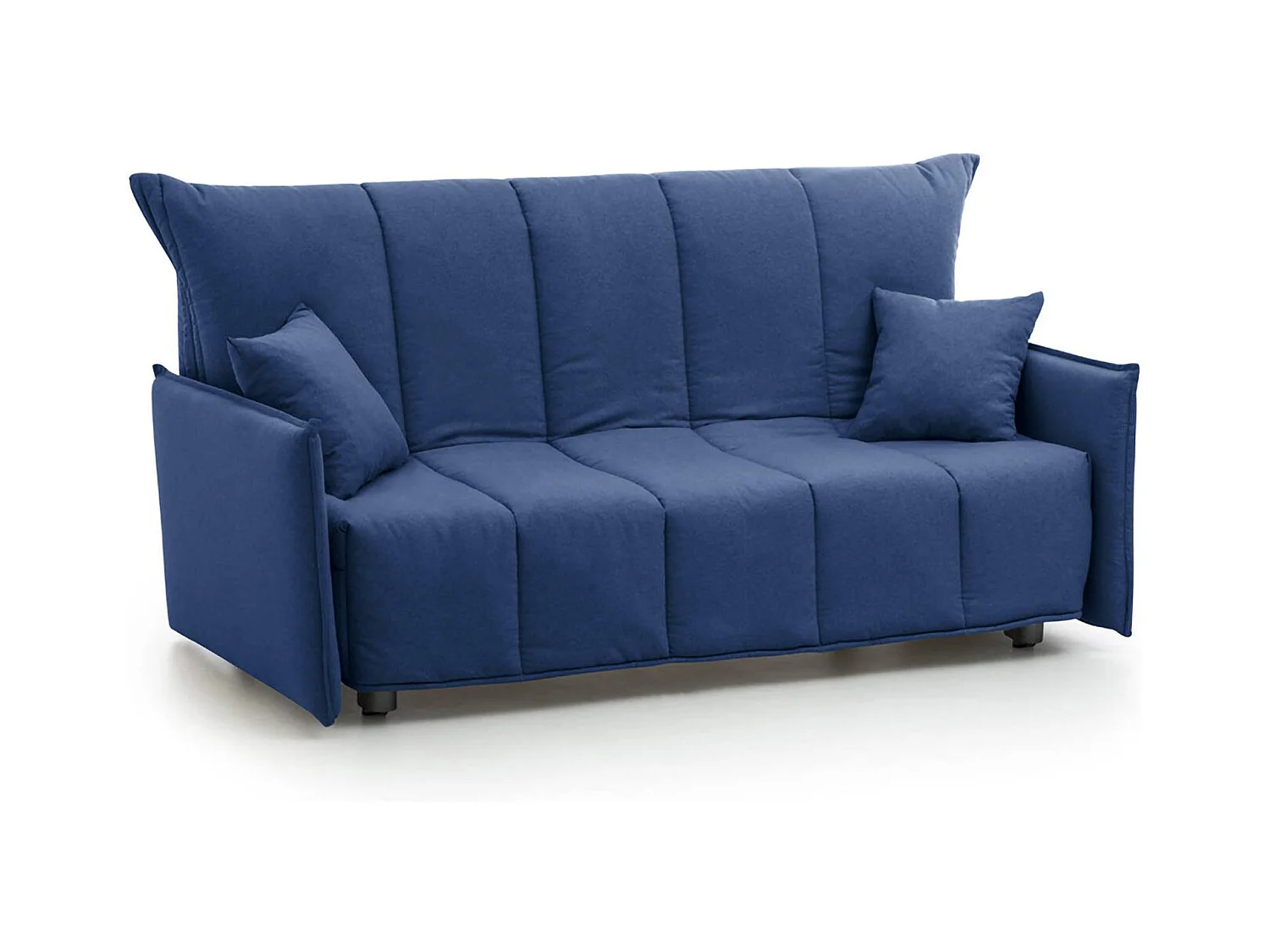 Alissa Canapé-lit, canapé 2 places, 100% Made in Italy, Canapé de salon avec ouverture trolley, en tissu rembourré, avec accoudoirs standards, 150x90h85 cm, Bleu