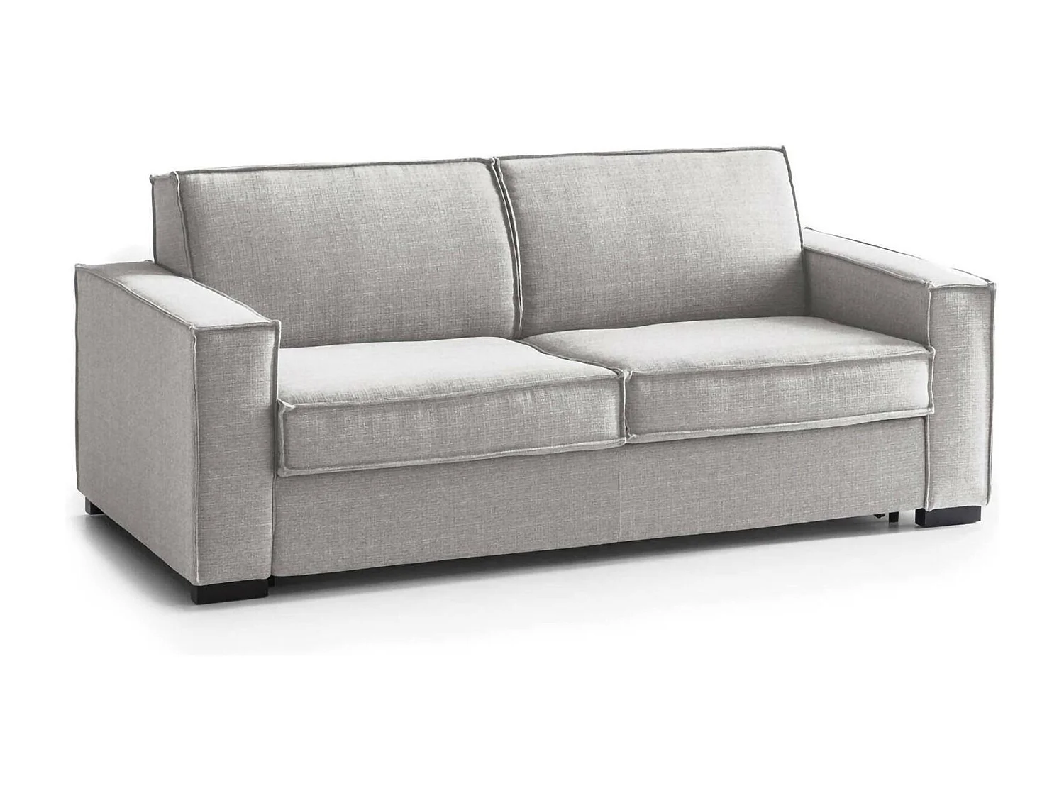 Divano fisso Manuela, Divano a 2 posti Large, 100% Made in Italy, Sofà Soggiorno in tessuto, con Braccioli standard, Cm 200x95h90, Grigio