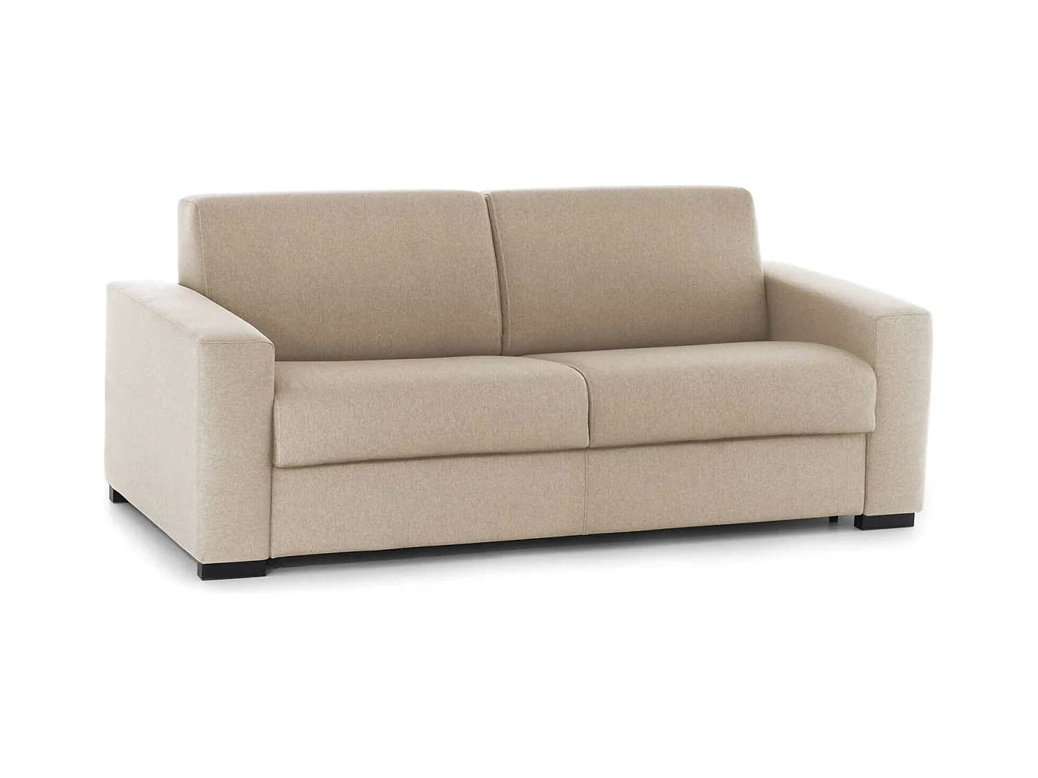 Giuseppina vaste bank, 2-zitsbank, 100% Made in Italy, Woonkamerbank in gewatteerde stof, met standaard armleuningen, 180x95h90 cm, Beige