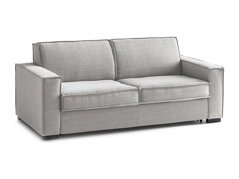 Adriana vaste bank, 2-zitsbank, 100% Made in Italy, Woonkamerbank in stof, met standaard armleuningen, 180x95h90 cm, Grijs