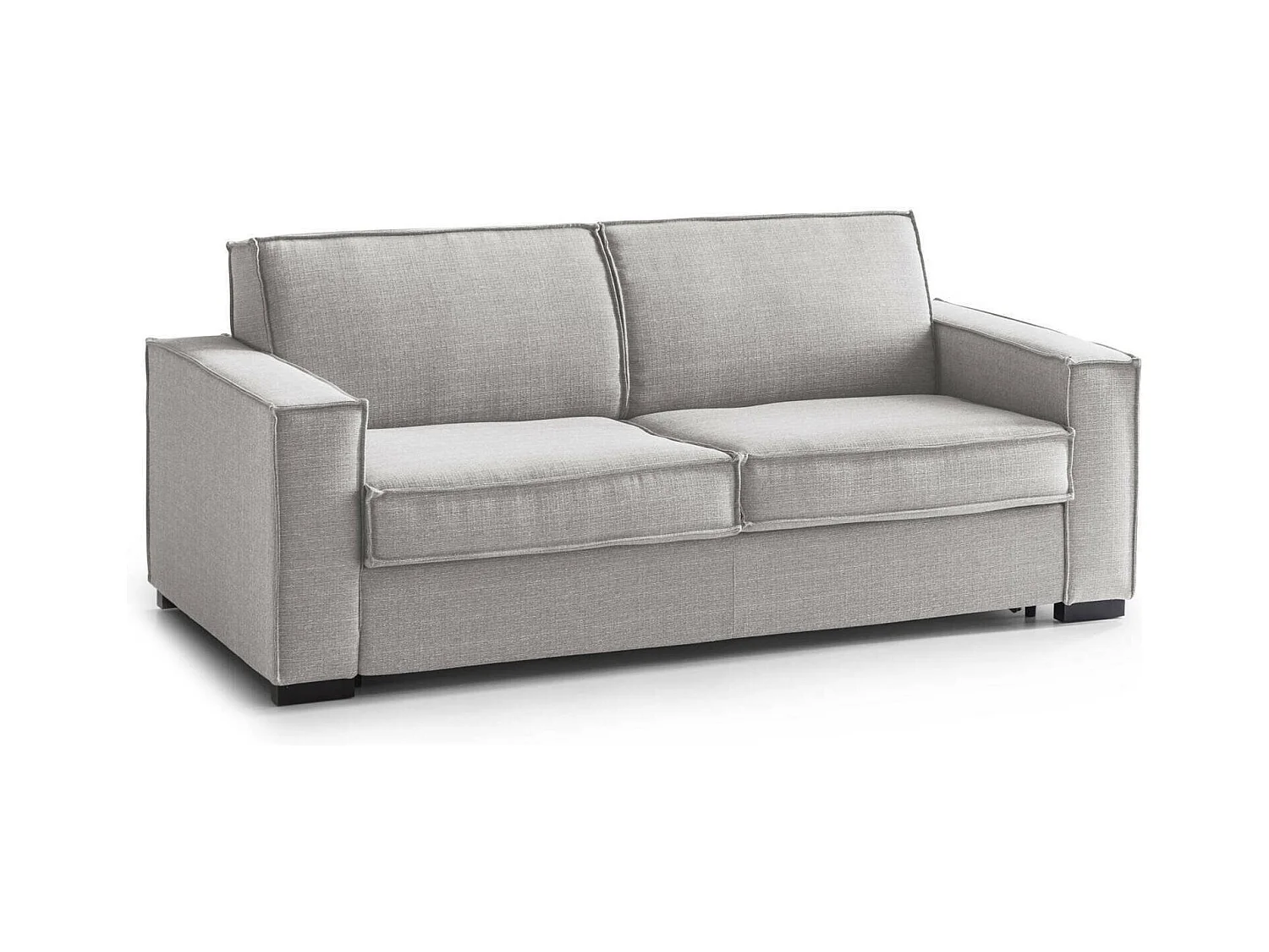 Achiropita slaapbank, grote 2-zitsbank, 100% Made in Italy, woonkamerbank met draaibare opening, in gewatteerde stof, met slanke armleuningen, 180x95h90 cm, grijs
